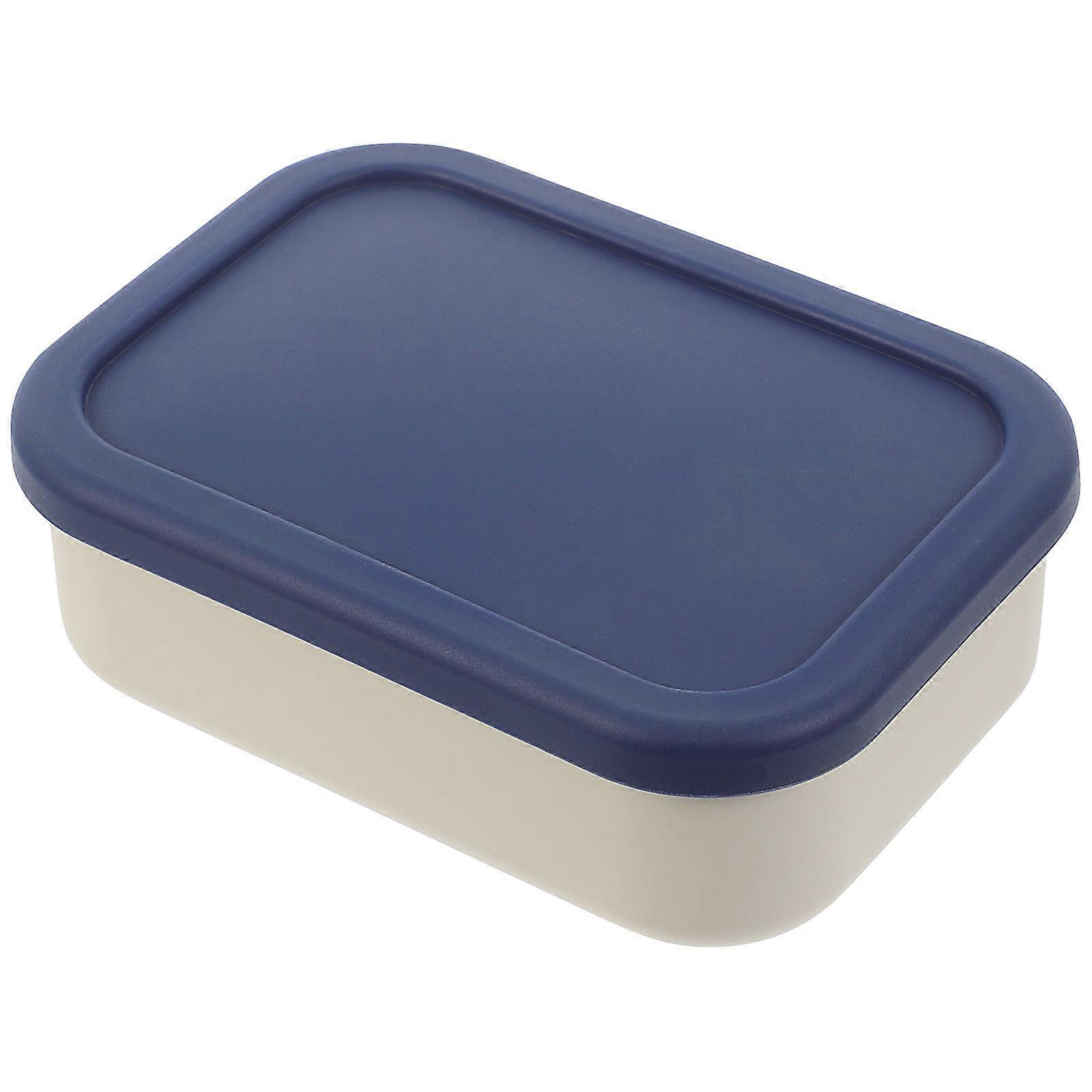 Stackable Lunch Container Multi-Function Food Box Students Indoor Use Dark Blue 17.30X12.50X6.80CM Microwaveable 1Set