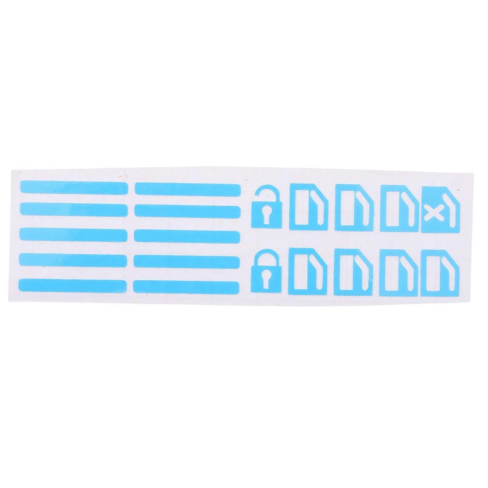 Waterproof Durable Luminous Car Window Button Stickers Easy To Install Night Safety Blue 10.40X2.90X0.02CM Glow In The Dark 1 Set