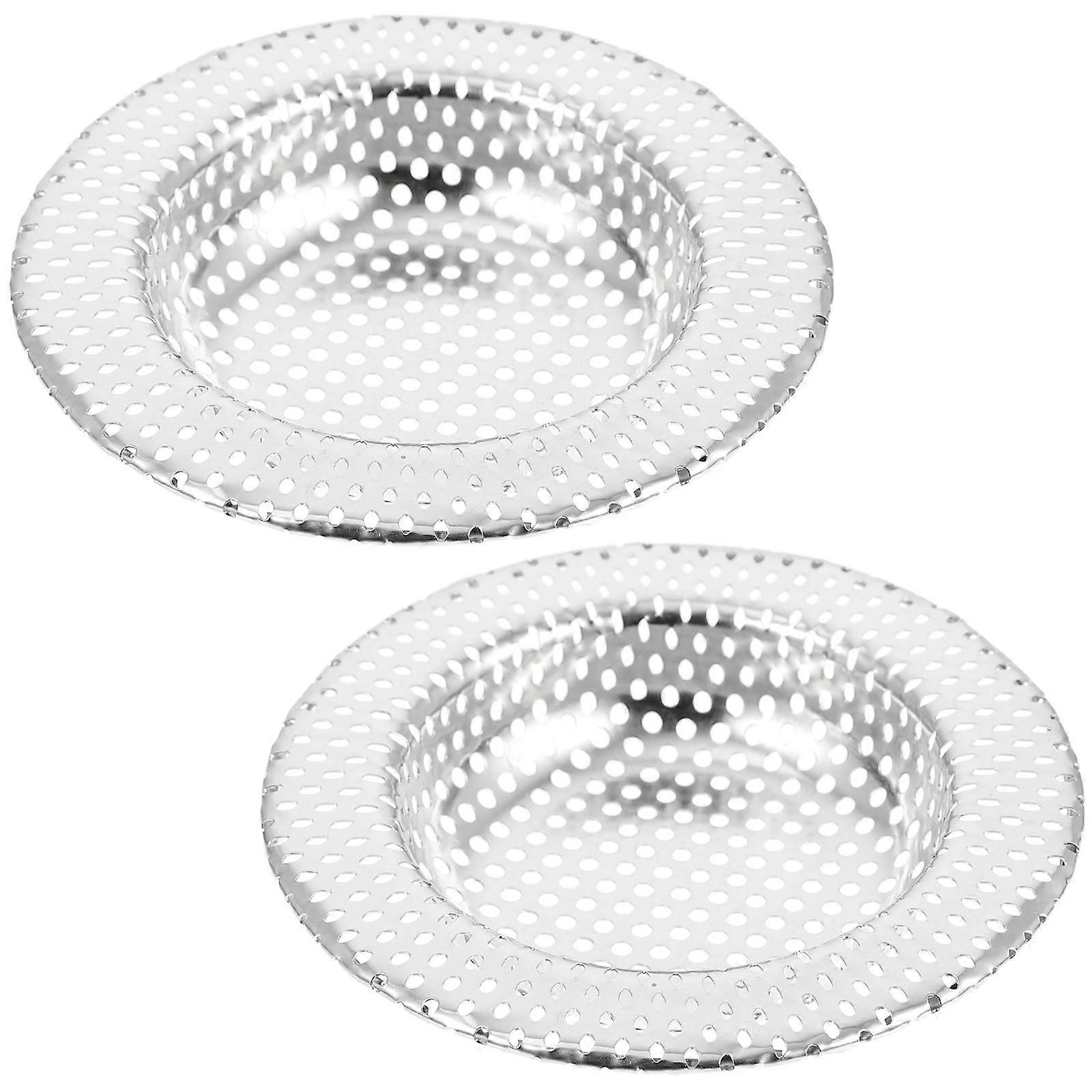 Utility Sink Strainer Drain Hair Catcher Square Shape Kitchen Use Silver 11X11CM Food Particle Blocker 2Pack