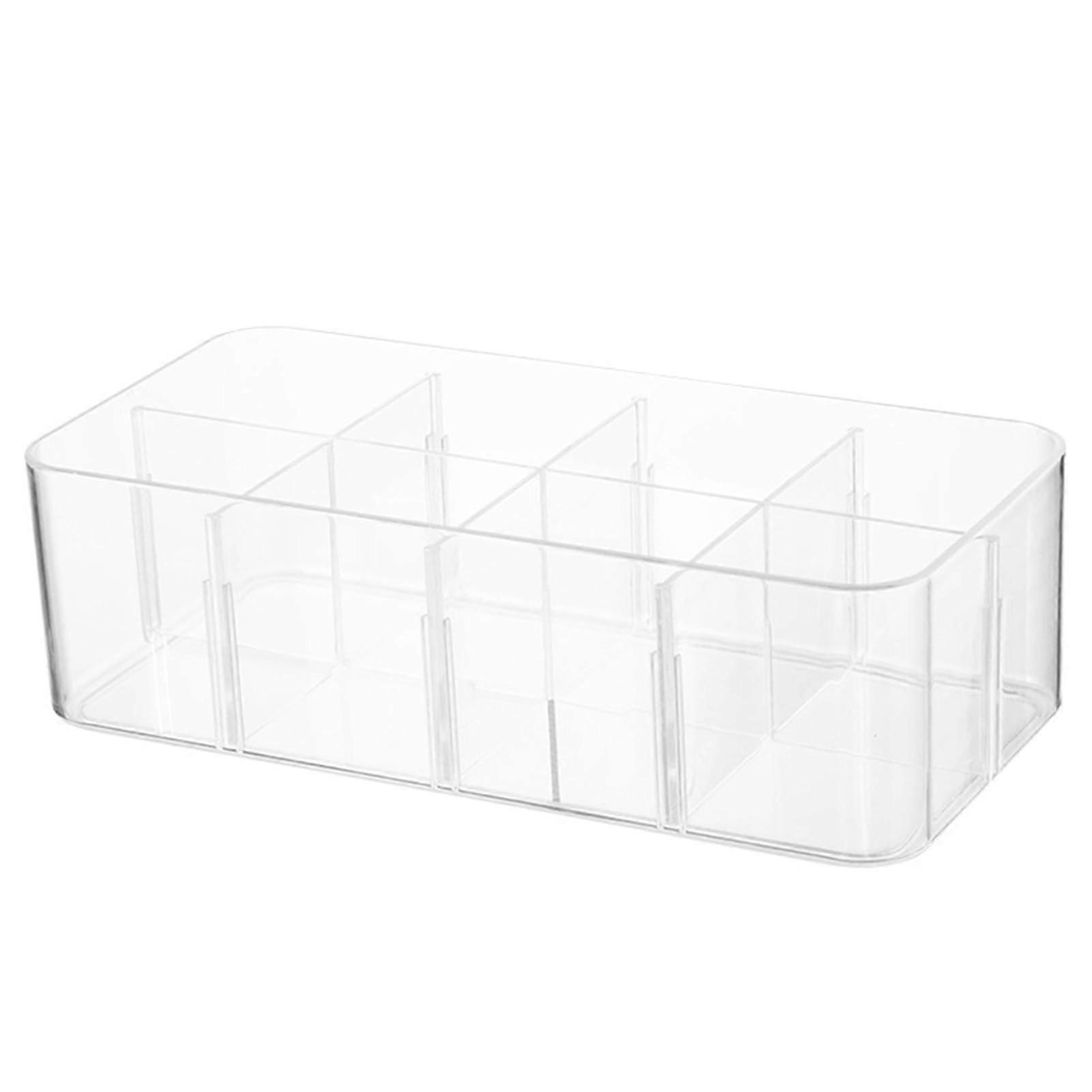 Underwear Organizer Transparent Stackable Socks Storage Box Spacesaving Design for Home Bedroom Wardrobe PS Material 8 Grid Container