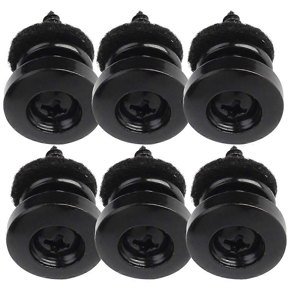 Acoustic Guitar Strap Button Anti Slip Locking Iron Felt Concave Component for Musical Instrument Use 6Pcs