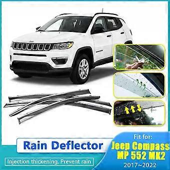Høj kvalitetRegndeflektor Til Jeep Kompas MP 552 2017~2022 MK2 Bil Windabweiser Vindue Visir Dæksel Beskyttelse Antiregn Chuvento Solskærm