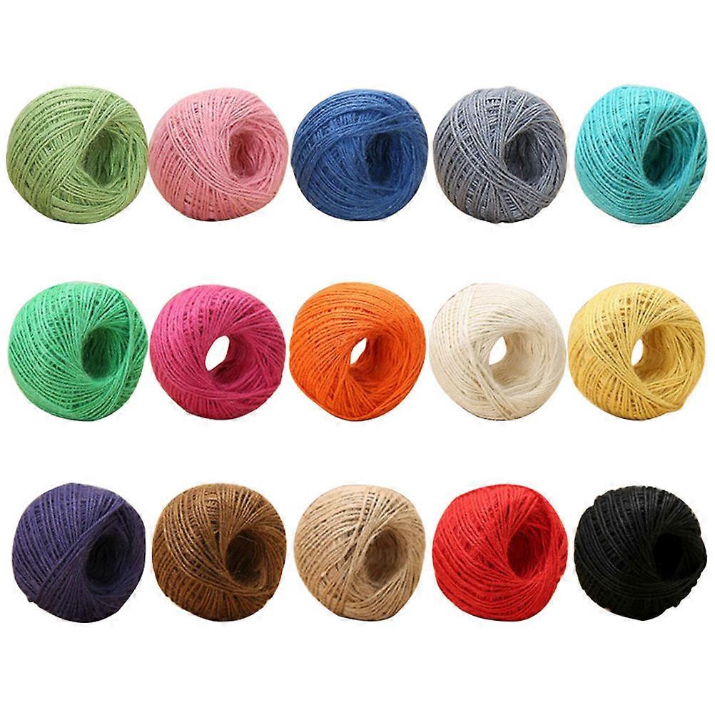 Jute String For Crafts Assorted Color 25M Long Diy Knitting 10Pcs