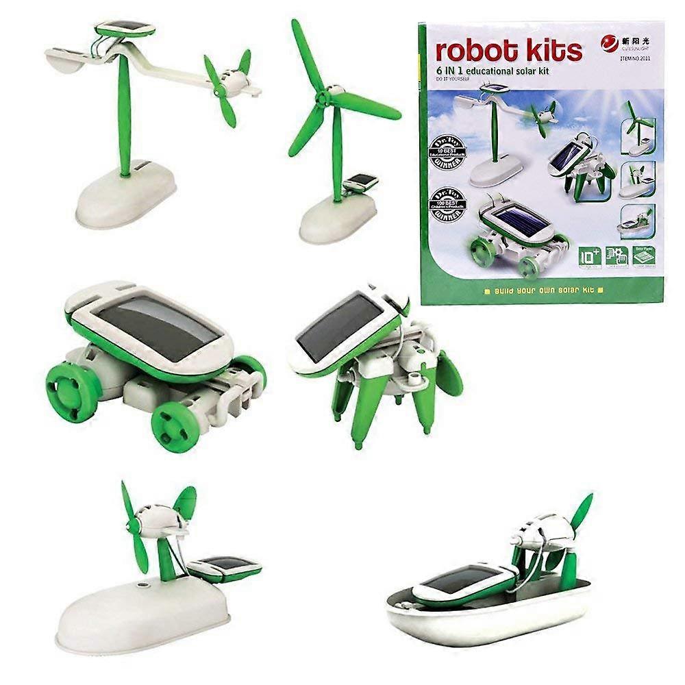 Solar Robot 6-in-1 Educational DIY Kit for Boys - Solar Powered Vehicles, Creative STEM Experiment Toy for Children