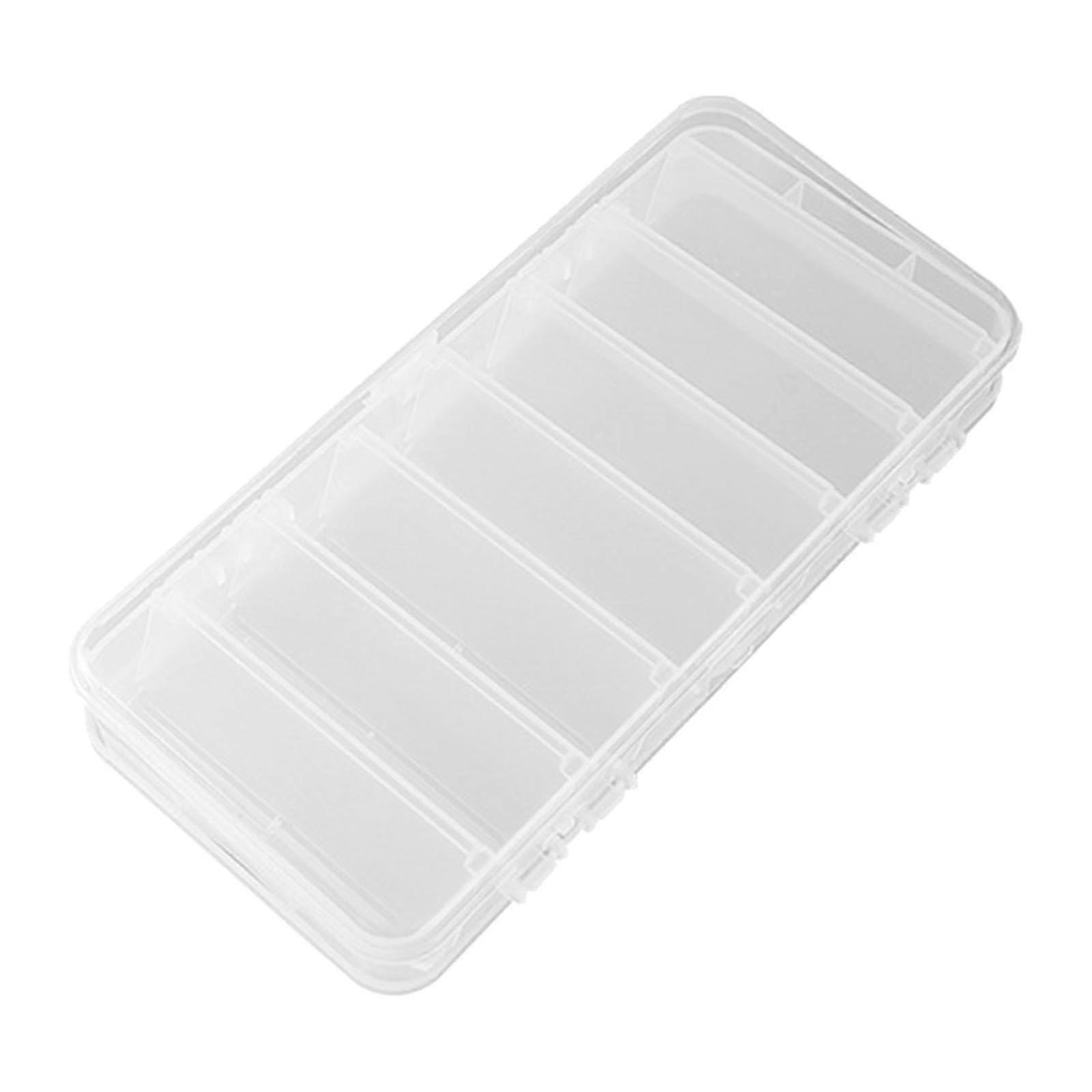 Doublesided bait box storage case multipurpose with divider visible lightweight clear fishing tool organizer container, 19x9.5x2.5cm