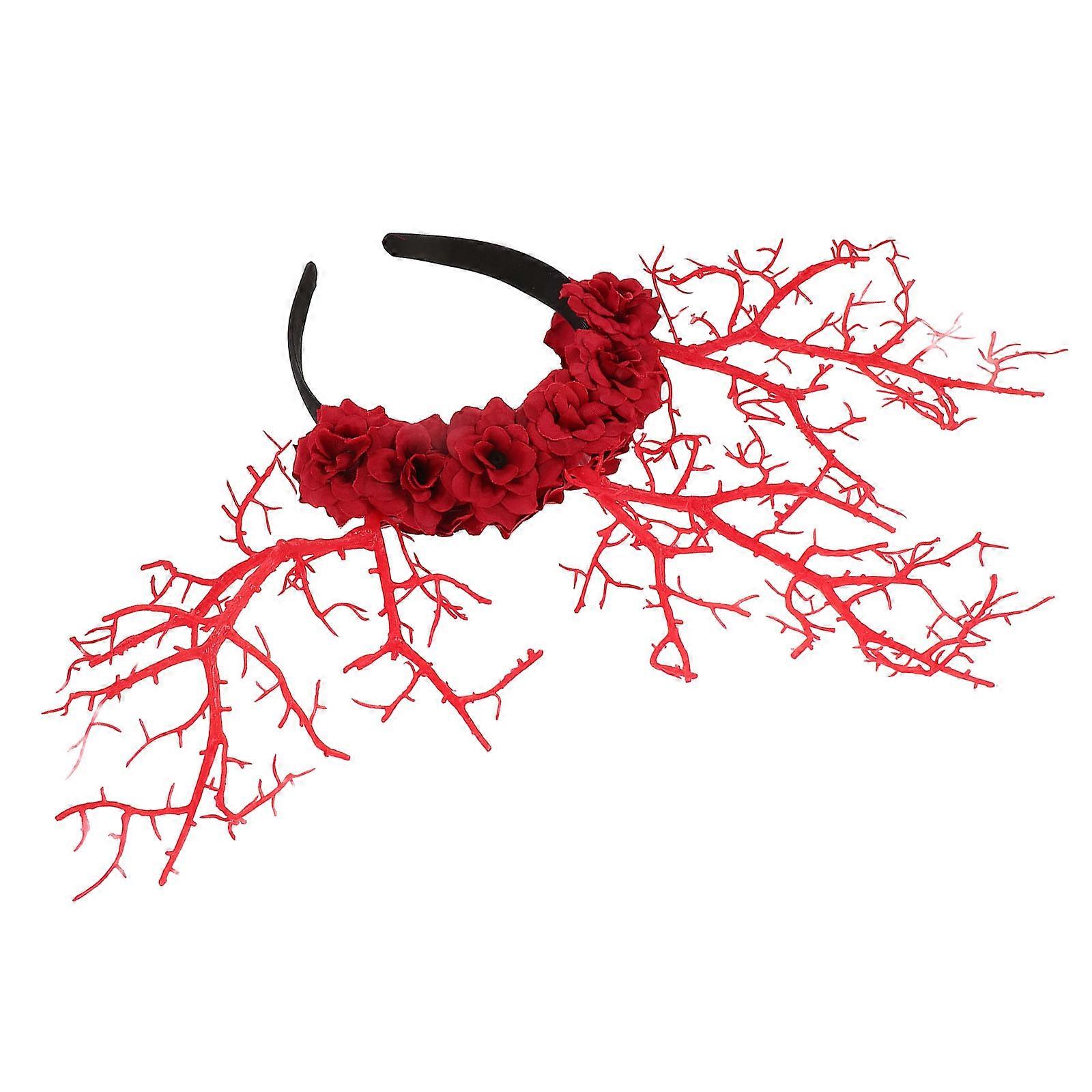 Cute Headband Decoration Tree Branches Headband Partygoers Red 1Set
