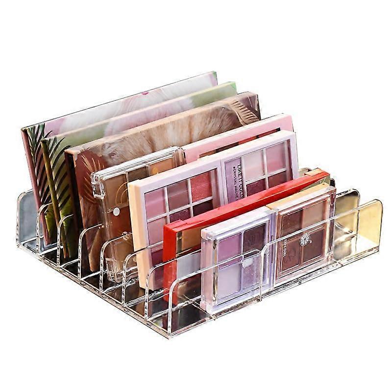 Eyeshadow Organisers Pack of 2, Acrylic Makeup Storage with 7 Compartments for Dressing Table and Cosmetic Organisation