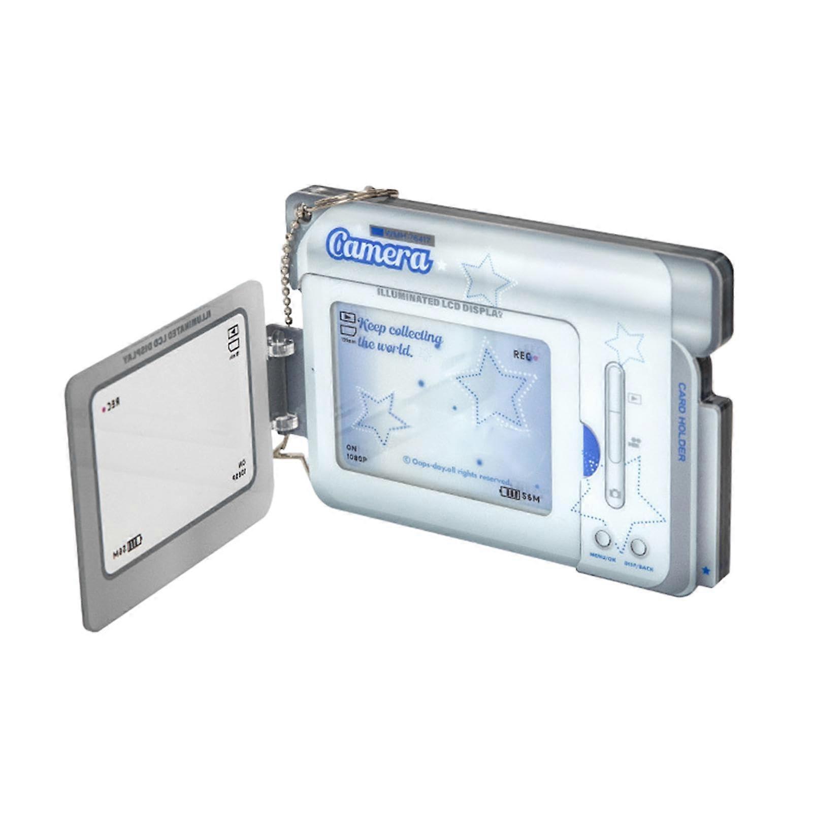 Acrylic Photo Card Holder with Keychain, Blue