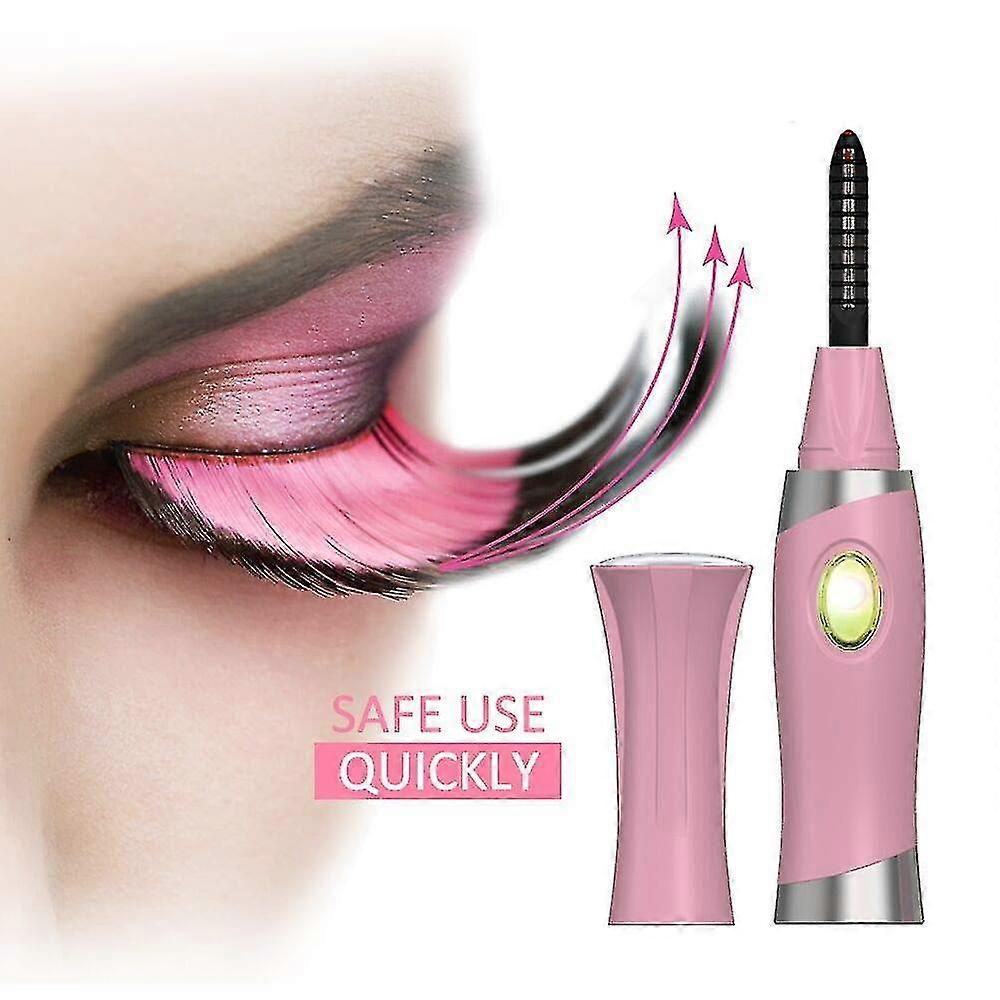 Electric Heated Eyelash Curler for Beautifully Curled Lashes, Suitable for Various Lash Types, Stylish Pink Design
