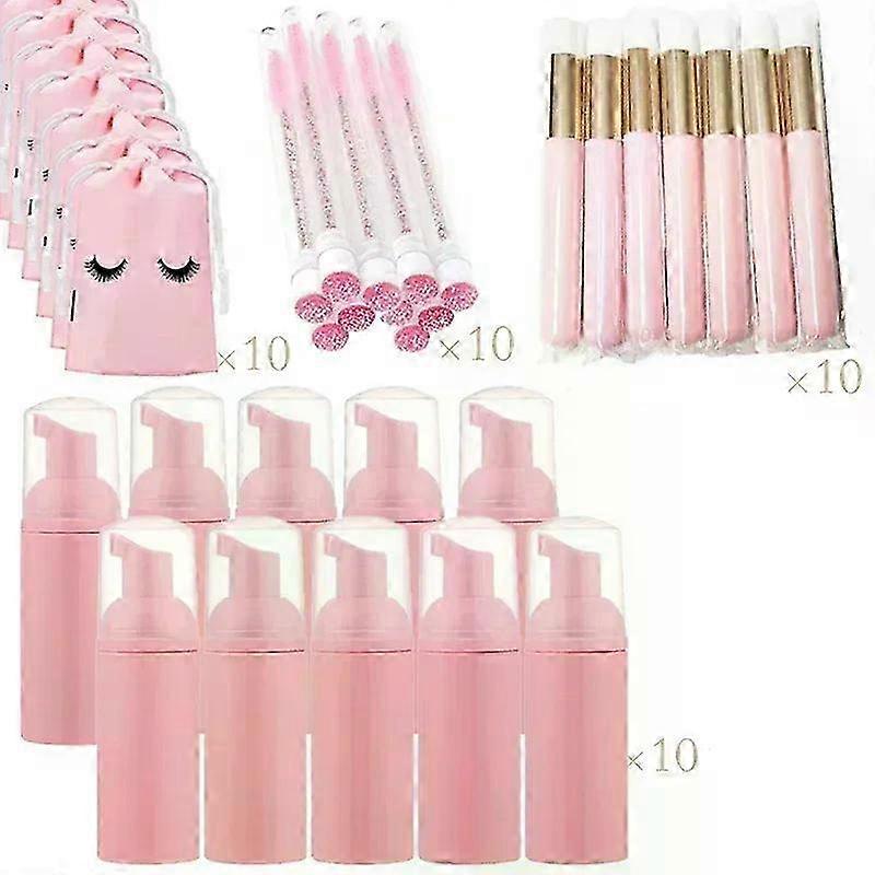 40PCS 60ML Empty Bottle for Eyelash Shampoo Care Makeup Tool Travel Foam Dispenser Plastic Cleanser Soap Care