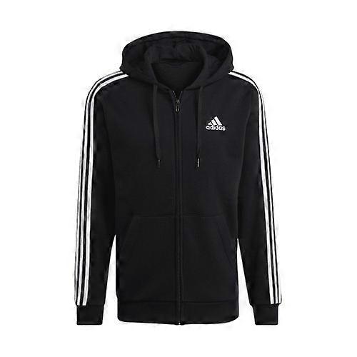 Adidas Mens Essentials 3 Stripes Fleece Full Zip Hoodie