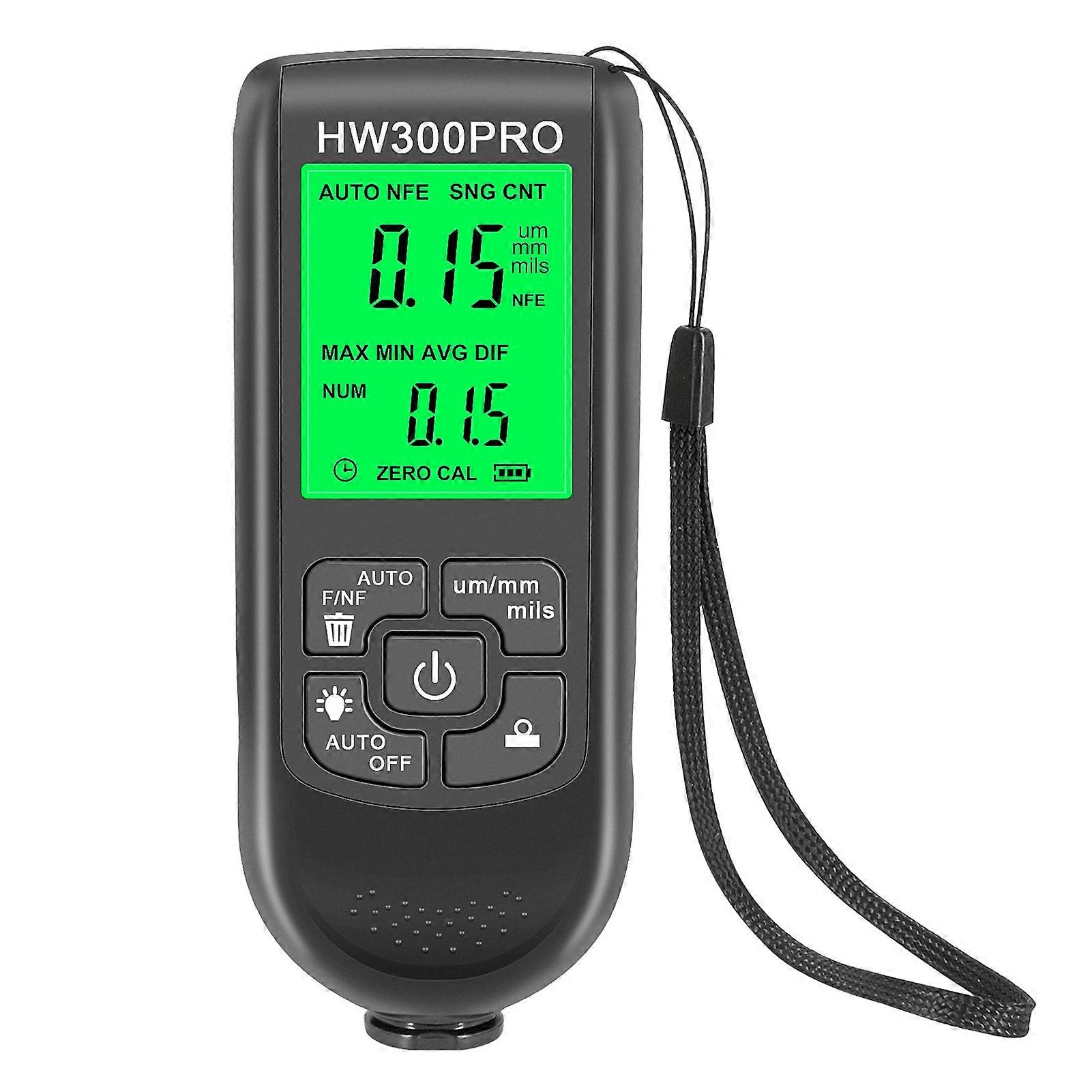 0-2000UM Thickness Gauge High Precise LCD Digital Automobile Film Thickness Meter Car Paint Coating Thickness Tester Three Probe Modes Three Units Sw