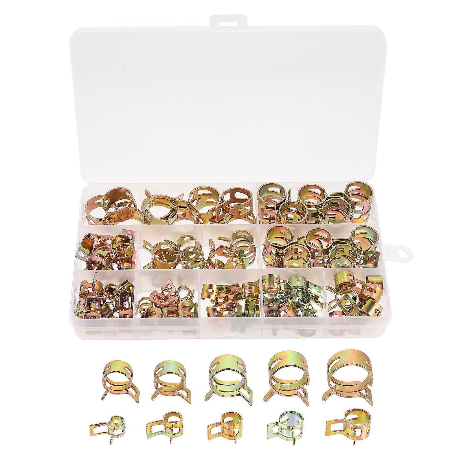 Heavy Duty Color Plated Hose Clamp Set with Storage Box   Resistant Fasteners for Secure Tube Connections