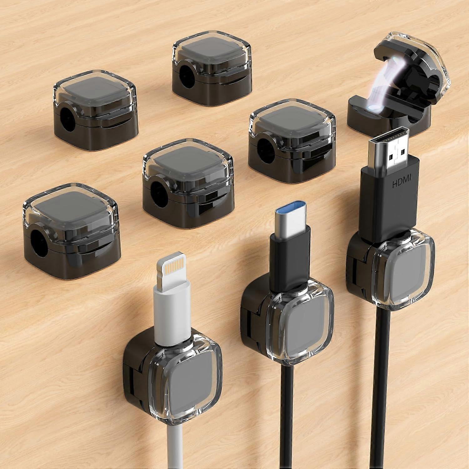 6-Pack Magnetic Cable Clips, Adjustable Cord Holder Management