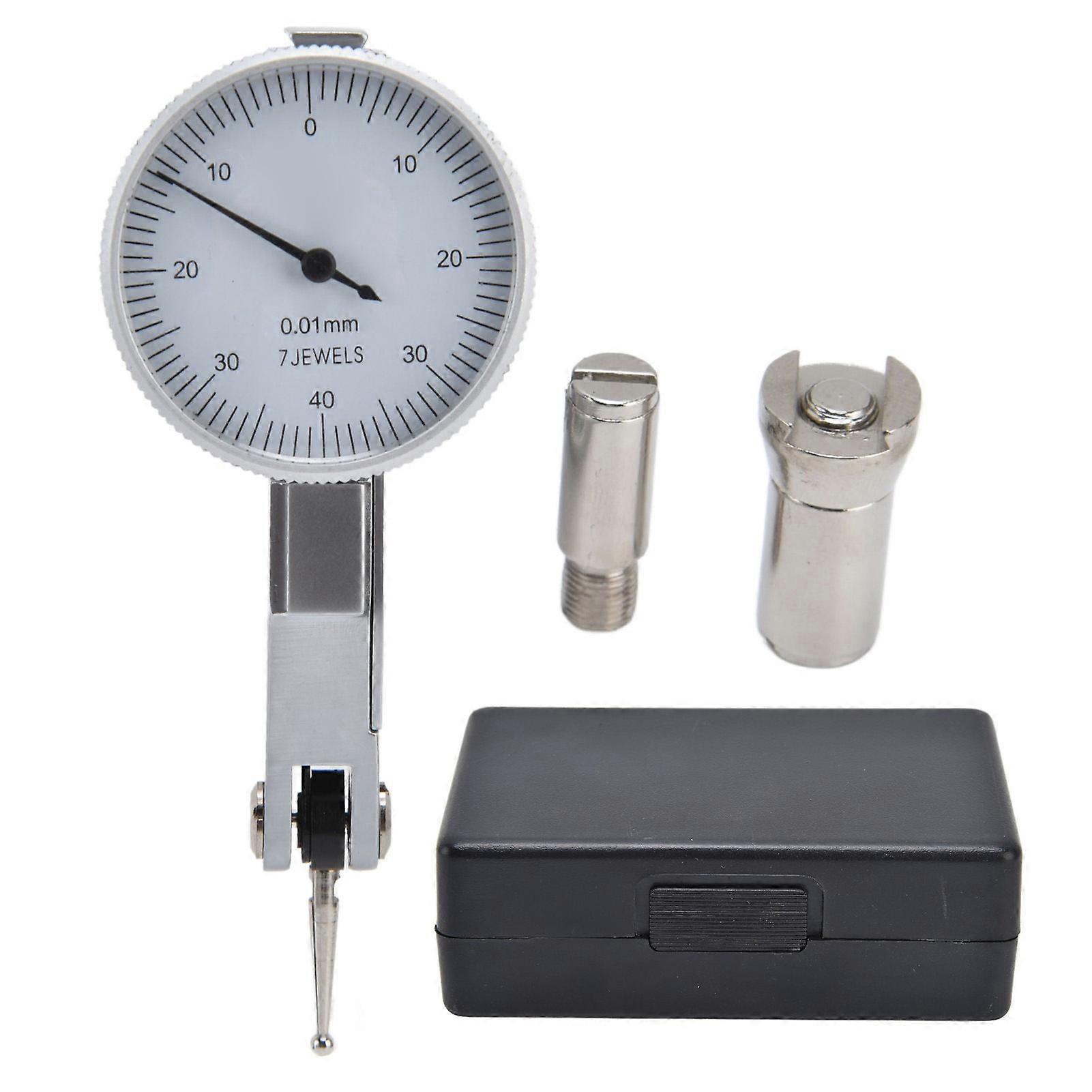 Dial Indicator High Accuracy Steel Leverage Measuring Tool with Dovetail Clips 0‑0.8mm