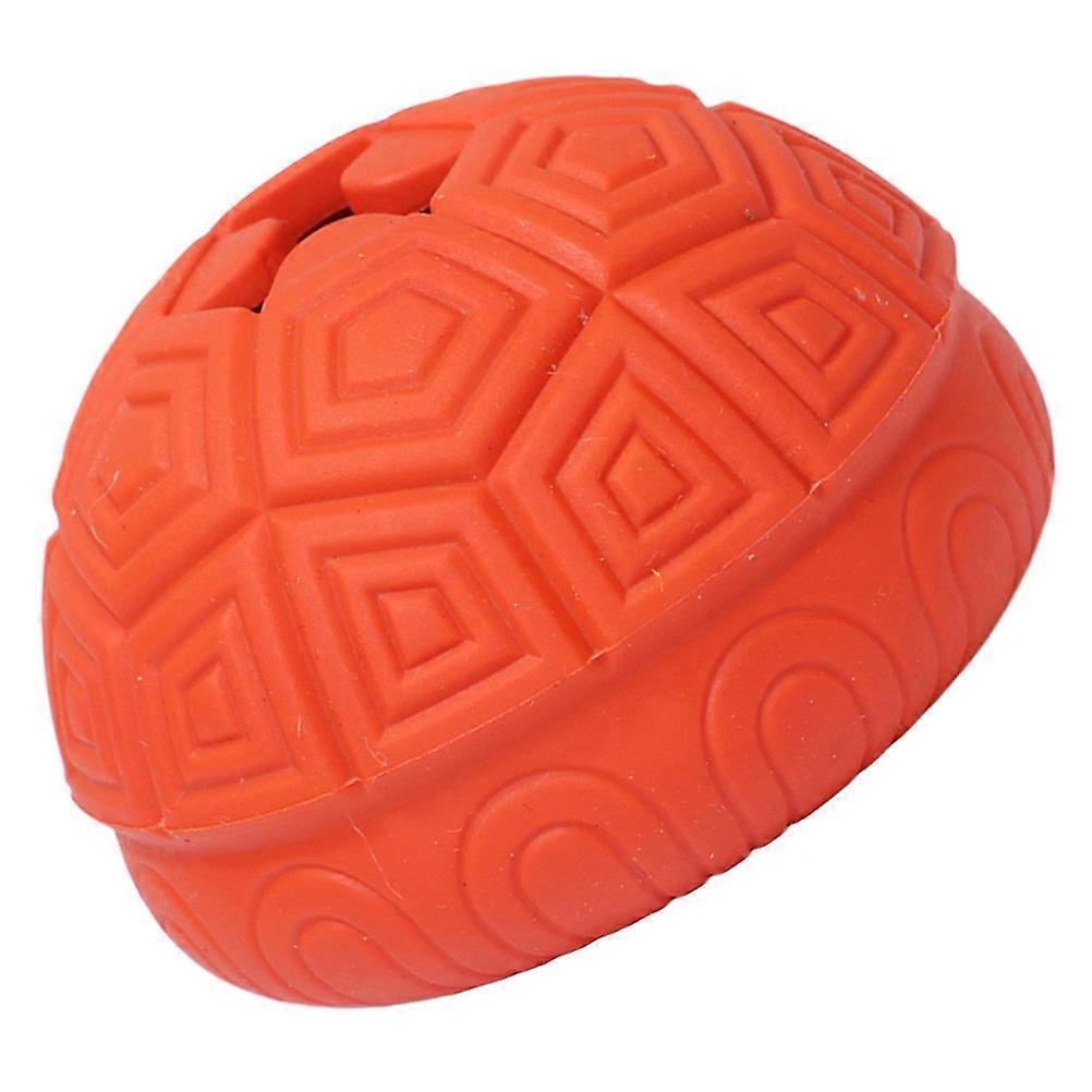 Pet Dog Molar Toy Chewing Slow Feeder Turtle Shell Design Rubber Red 6x6x6cm 1Set