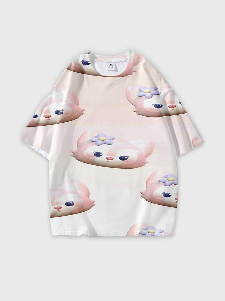 T-shirt round neck Role Pattern loose short sleeve JW1821