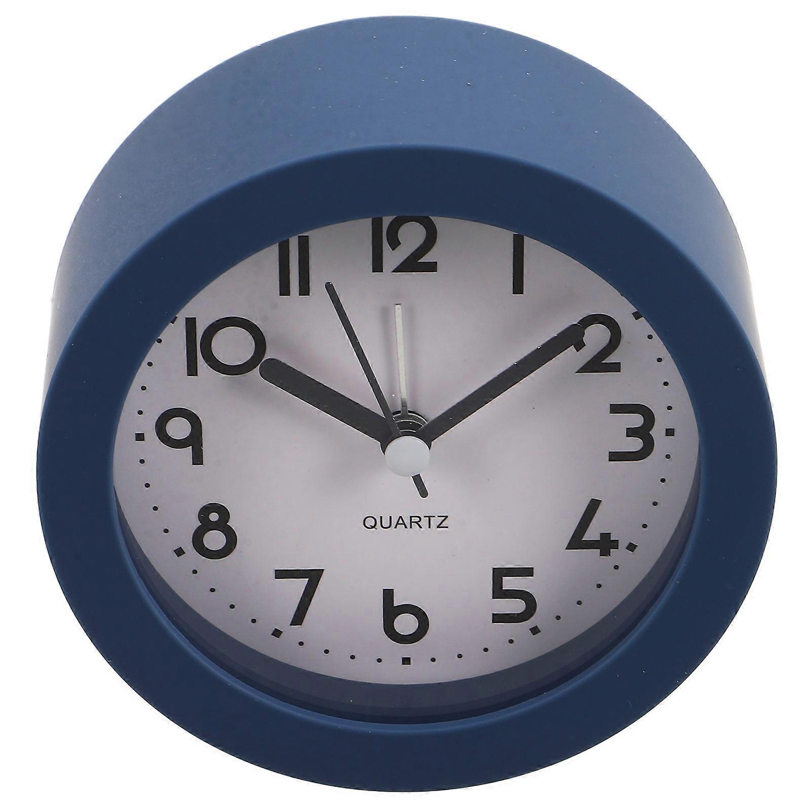 Cute Rabbit Clock Night Light Silent Operation For Bedside Table Accessory Dark Blue 10.00X10.00X4.00CM Analog Display 1Pack