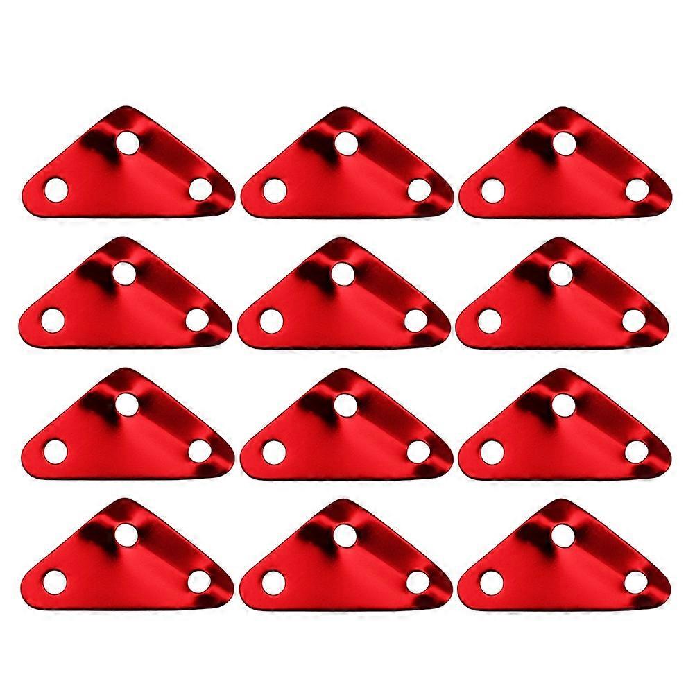 Camping Rope Buckle Tensioner Tent Fastener Hooks Adjustable Rope Length Red Triangle 6.5*4 Cm 12Pcs