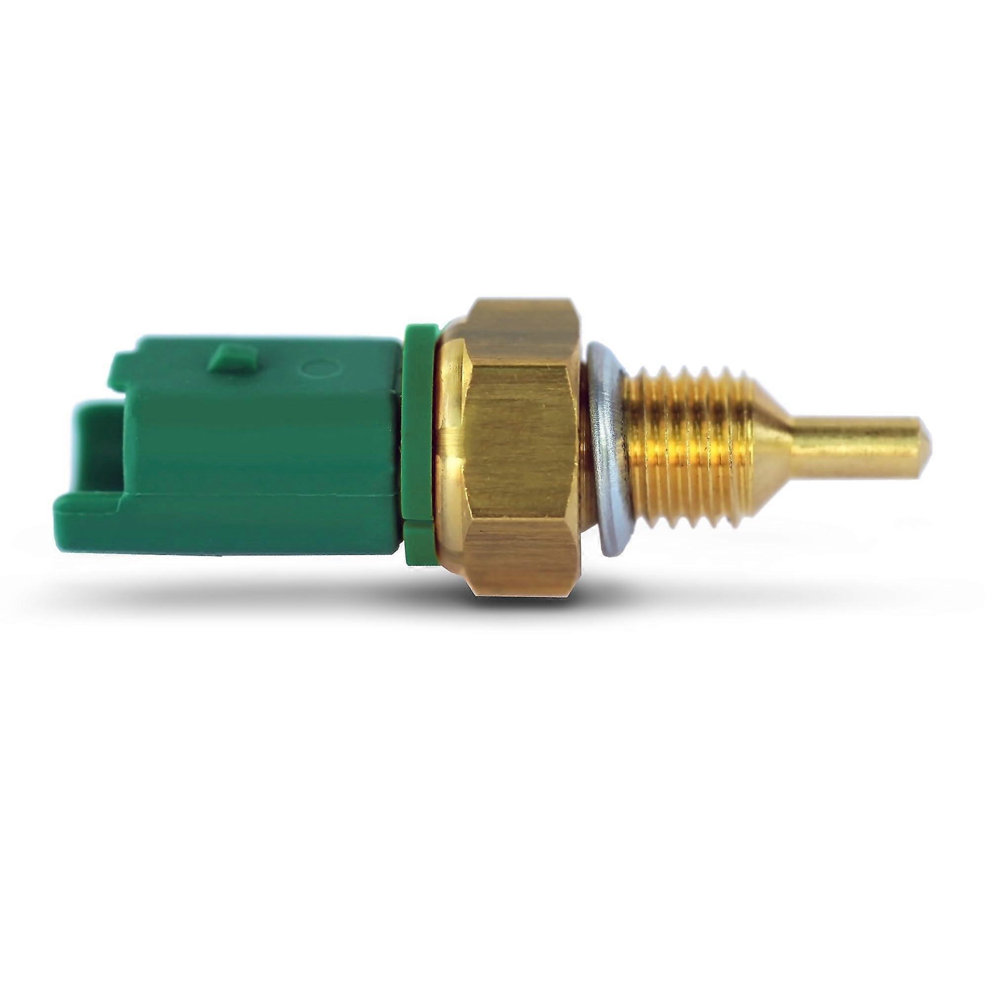 Coolant Temperature Sensor  2Pin SW: 19, Green Coolant Temperature Sensor with Metal Sealing Ring  Compatible with Various Vehicles