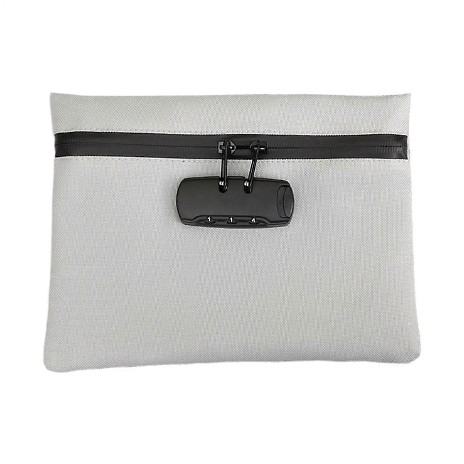 Personal Item Security Pouch - Waterproof Gray Storage Bag with Safety Closure for Travel, Camping, Fitness, and School