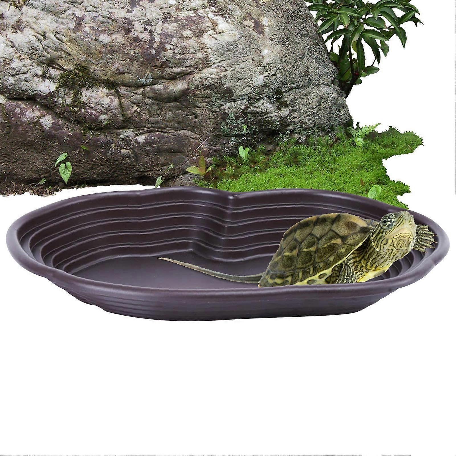 Turtle Water Bath Basin  Large Turtle Bathtub with Round Hole Design for Reptile Tank  Turtle Climbing Toy for Aquarium, Ornament, Turtle Water Tank