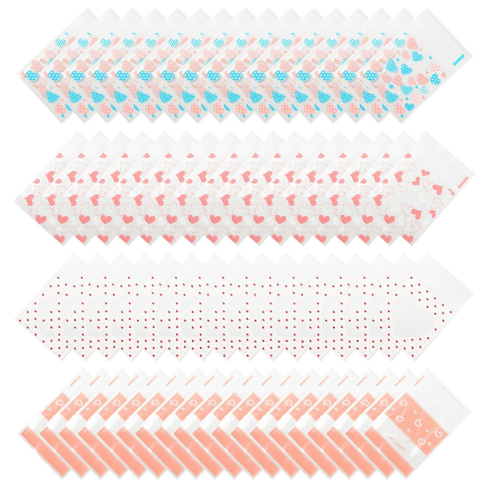 Heart Shaped Plastic Candy Bags with SelfAdhesive Sealing for Packing Use Assorted Color 400 Pieces