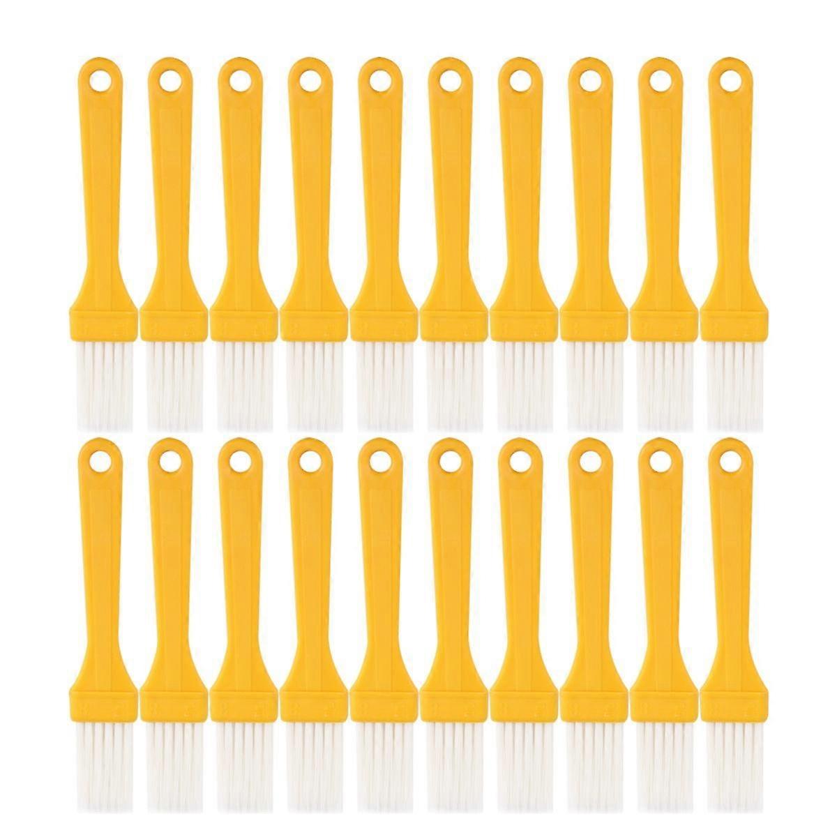 Silicone Basting Brush with Flexible Bristles for Kitchen Use Safe on Utensils Yellow 20pcs