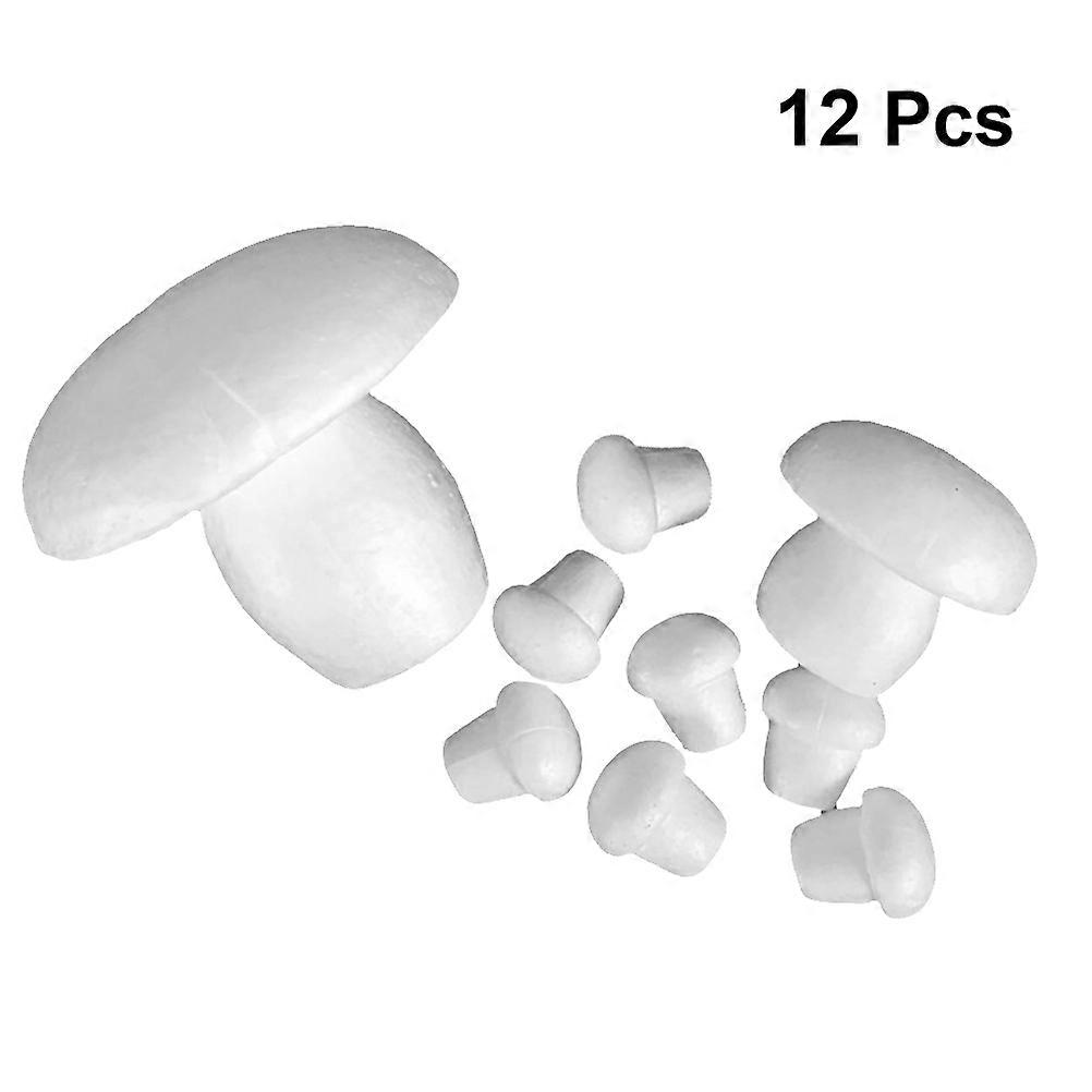 12pcs DIY Educational Mushroom Craft Set – Unpainted Solid Foam Mushrooms for Painting, School Projects, and Home Decor – Fun Family Activity