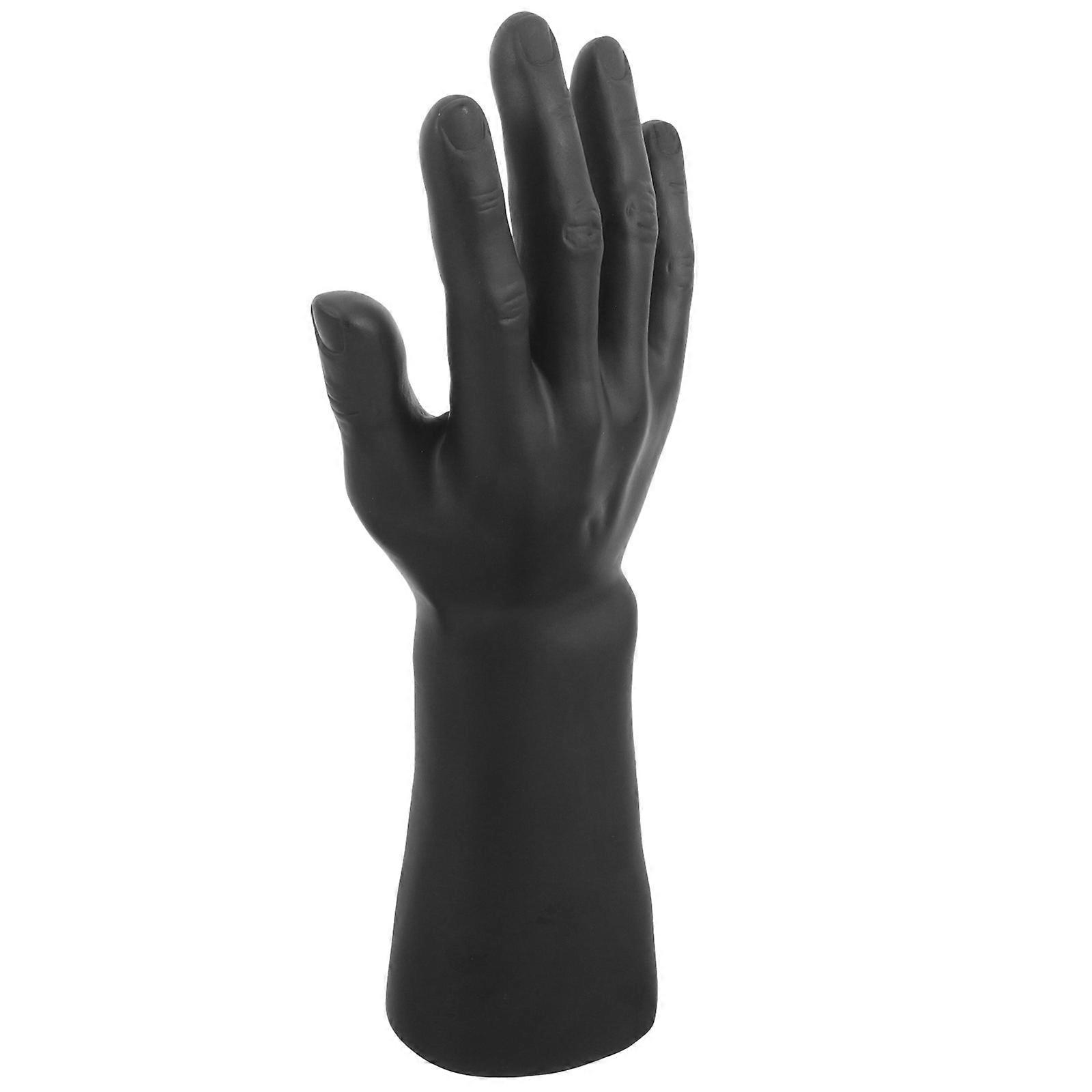 Black Plastic Male Hand Model Ring Stand for Display Lightweight Smooth Finish 1pc