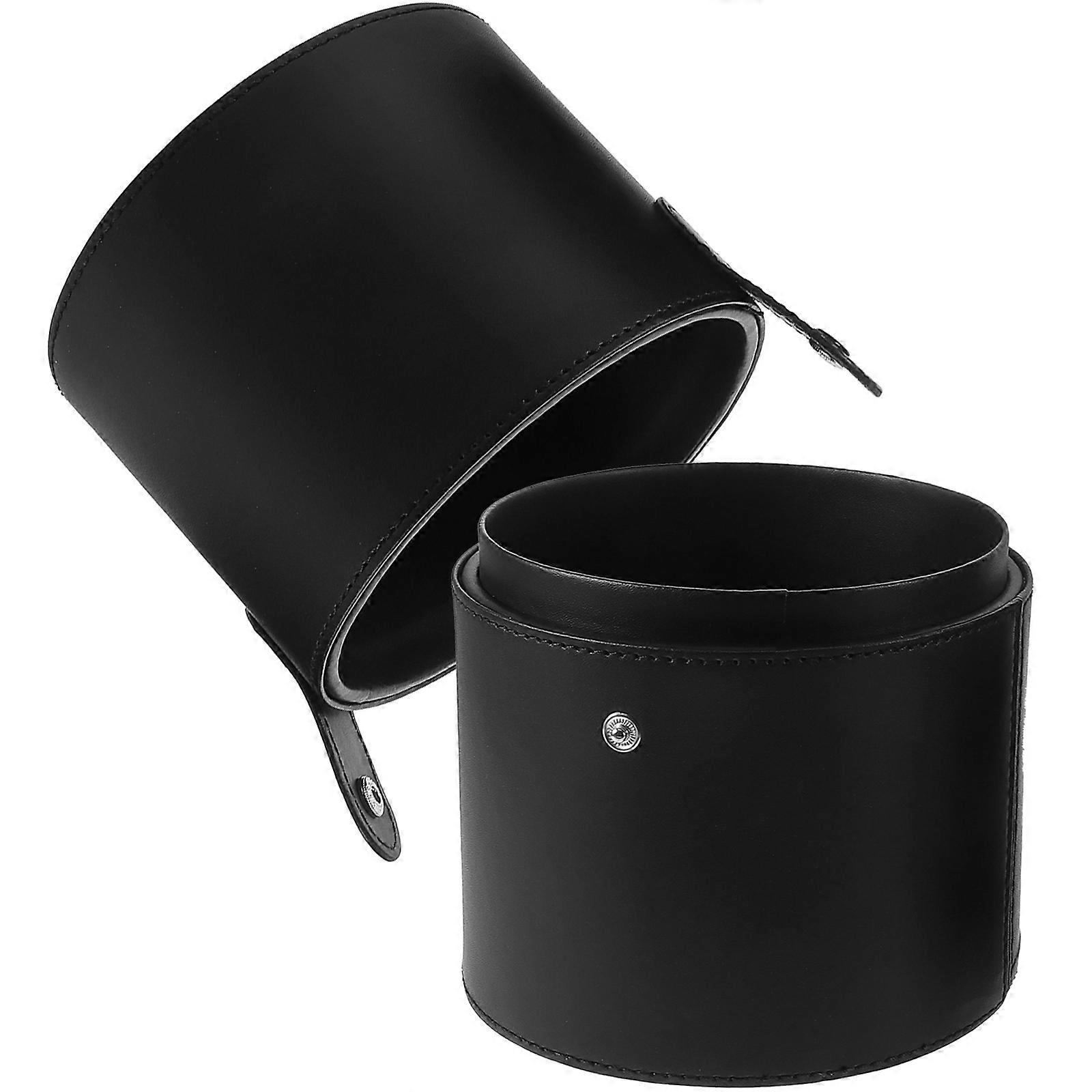 Portable Makeup Brush Storage Bucket with Lid   Durable Travel Case Organizer with Buckle Closure for Easy Access and Protection on Trips and