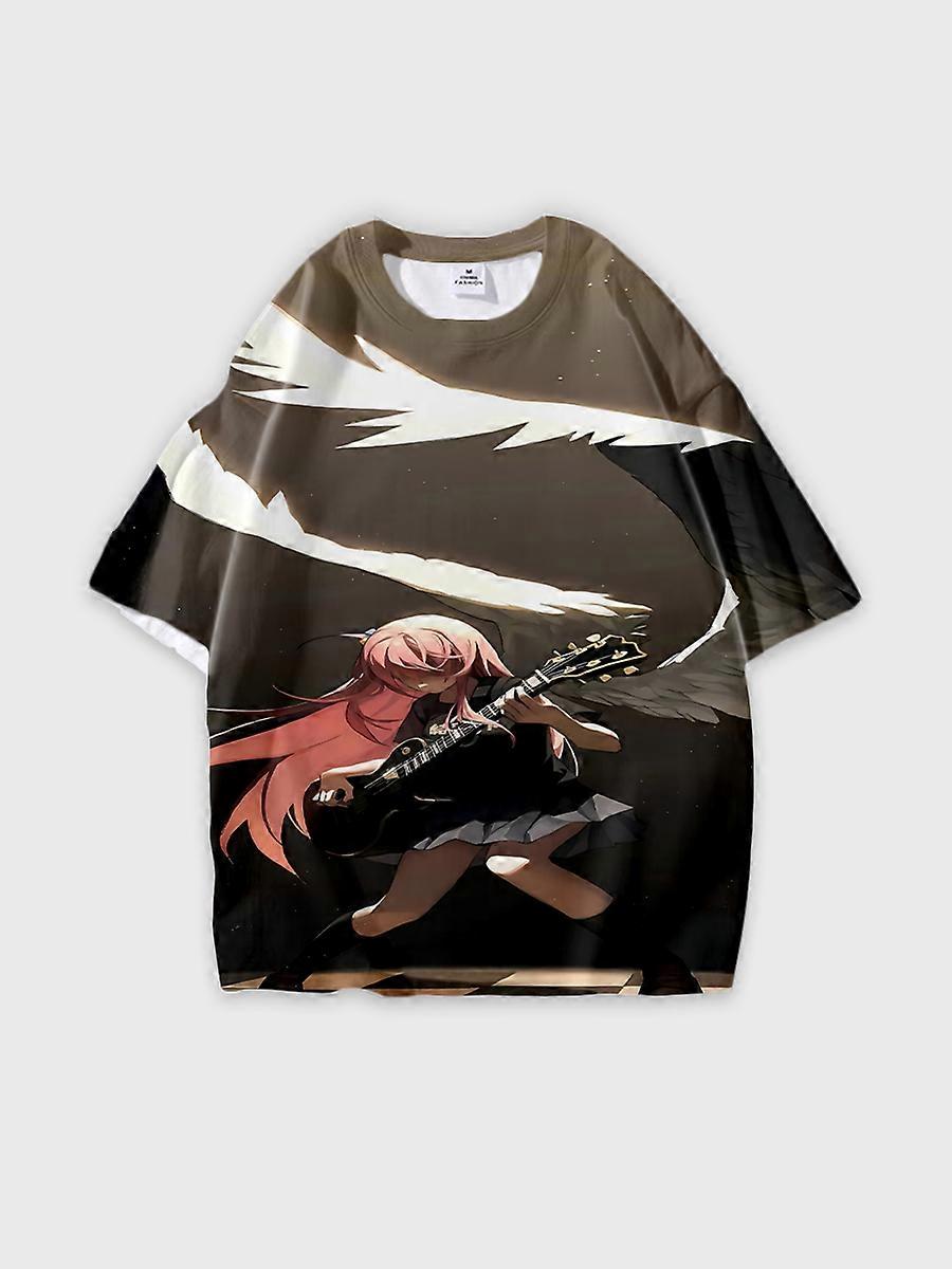 T-shirt girocollo Cartoon Pattern manica corta sciolta C427