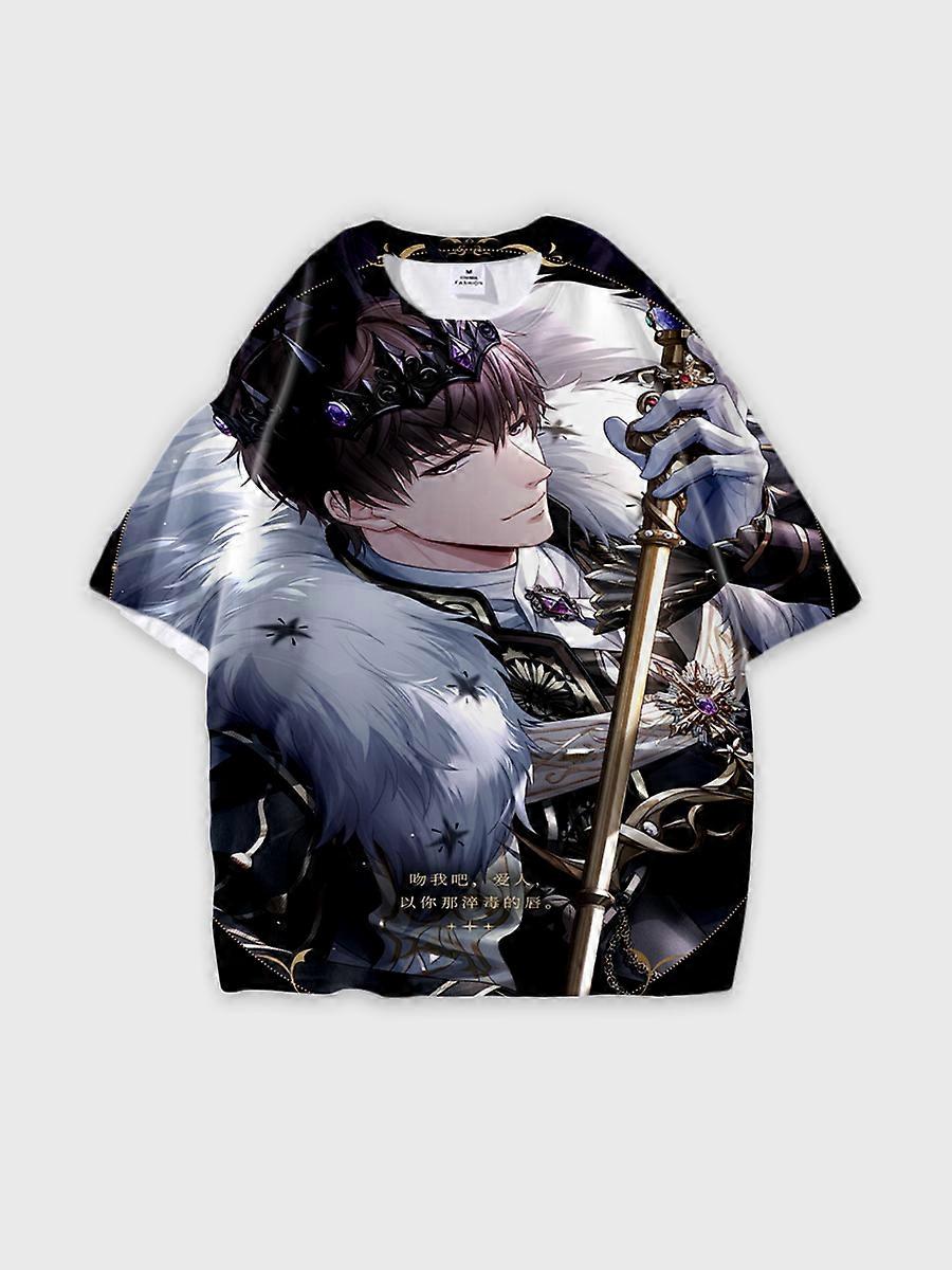 T-Shirt Rundhalsausschnitt Role Pattern locker kurzarm E2413