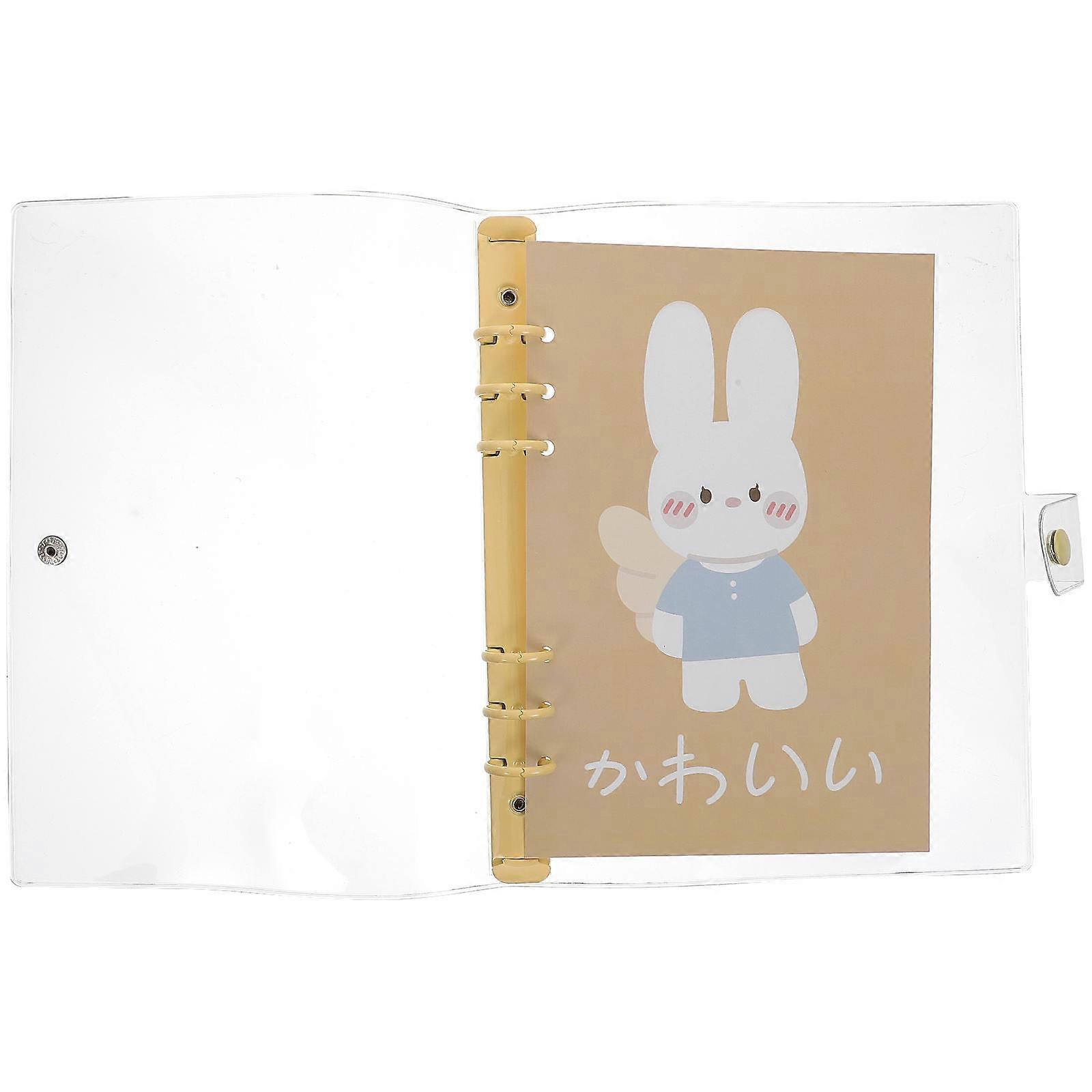 A5 Notebook Cover PVC Binder Travel Dust-proof Clear Handbook Case 1Piece