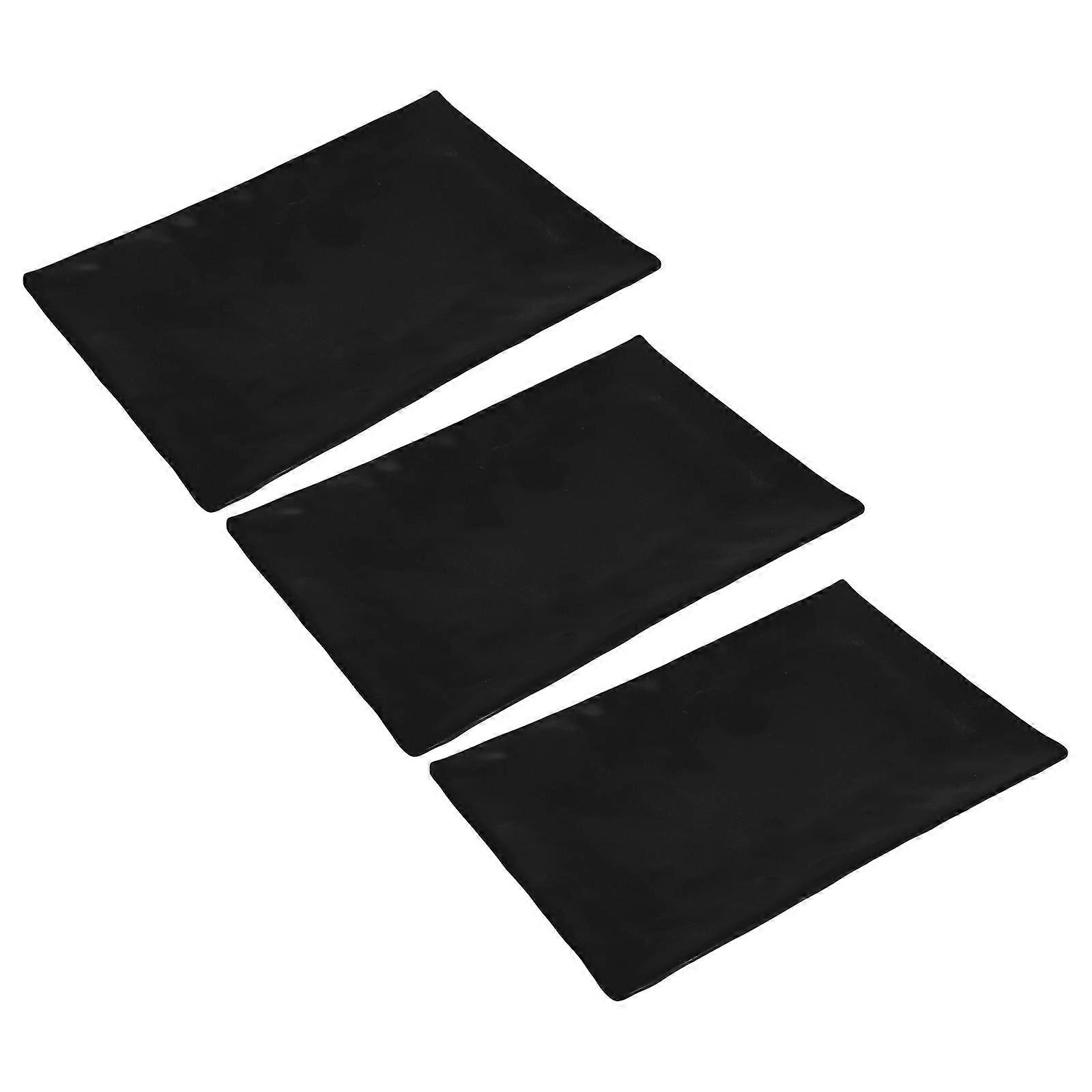 Black Serving Tray for Home Convenient Food Serving Dish Great for Sushi and Snacks 3pcs