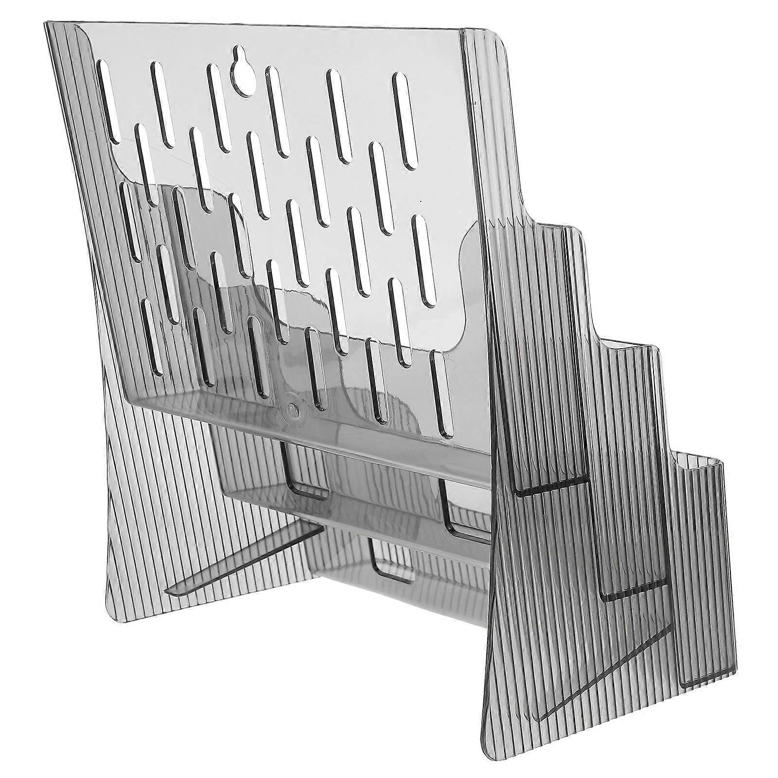 The **Tabletop File Holder Multi Tier Document Stand** is a practical and space saving organizational tool designed to keep your workspace neat and