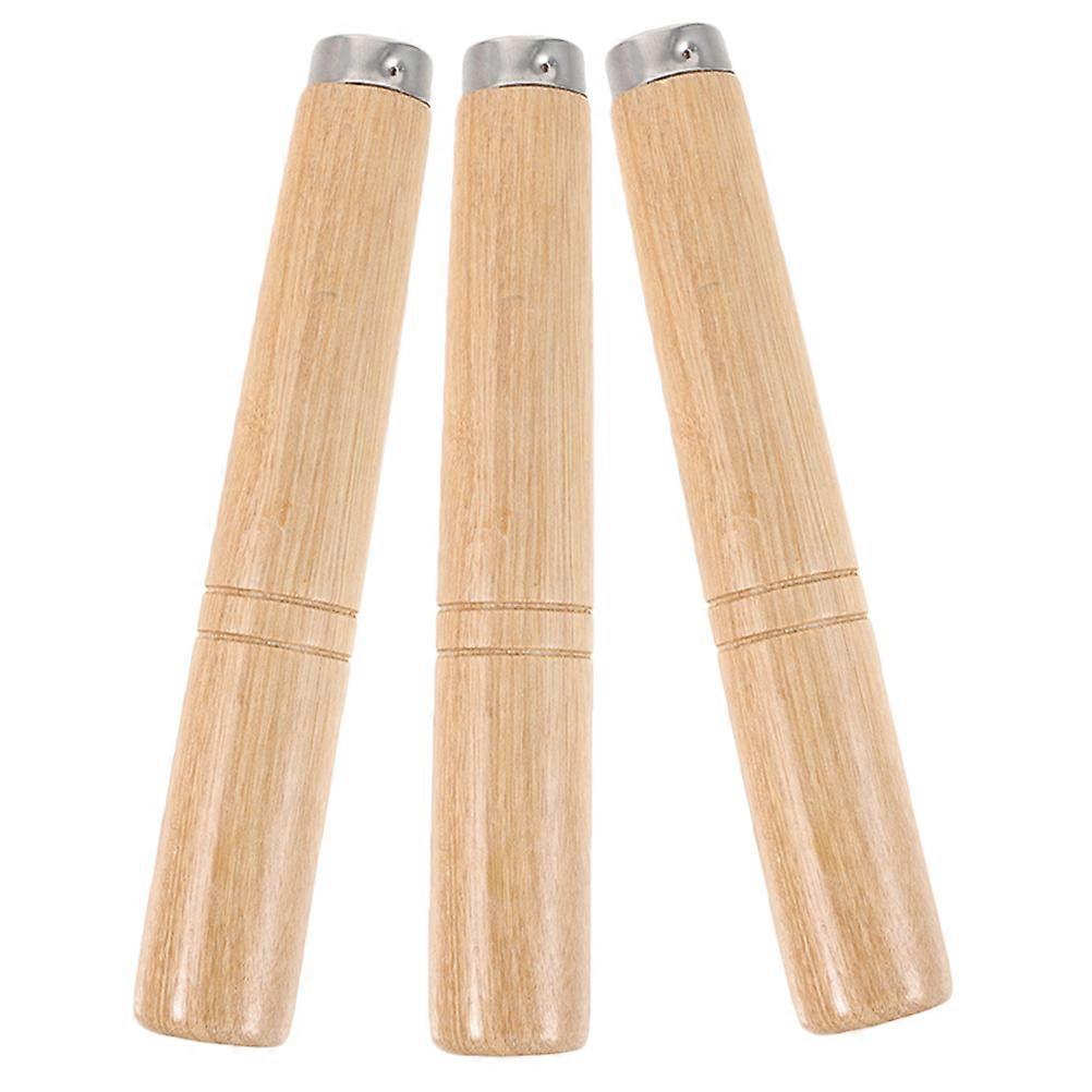 3pcs Solid Wood Detachable Handles for Spatula Replacement Ergonomic Grips with Antiscald Design