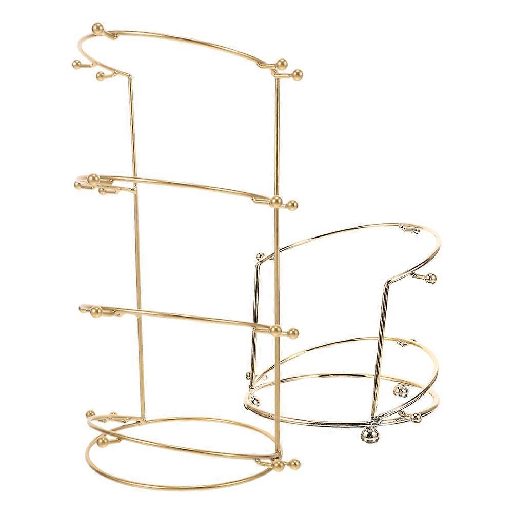 Golden Zinc Alloy Crown Display Rack for Bridal Tiara Headband Holder 4 Tier Style 2 Tier Style