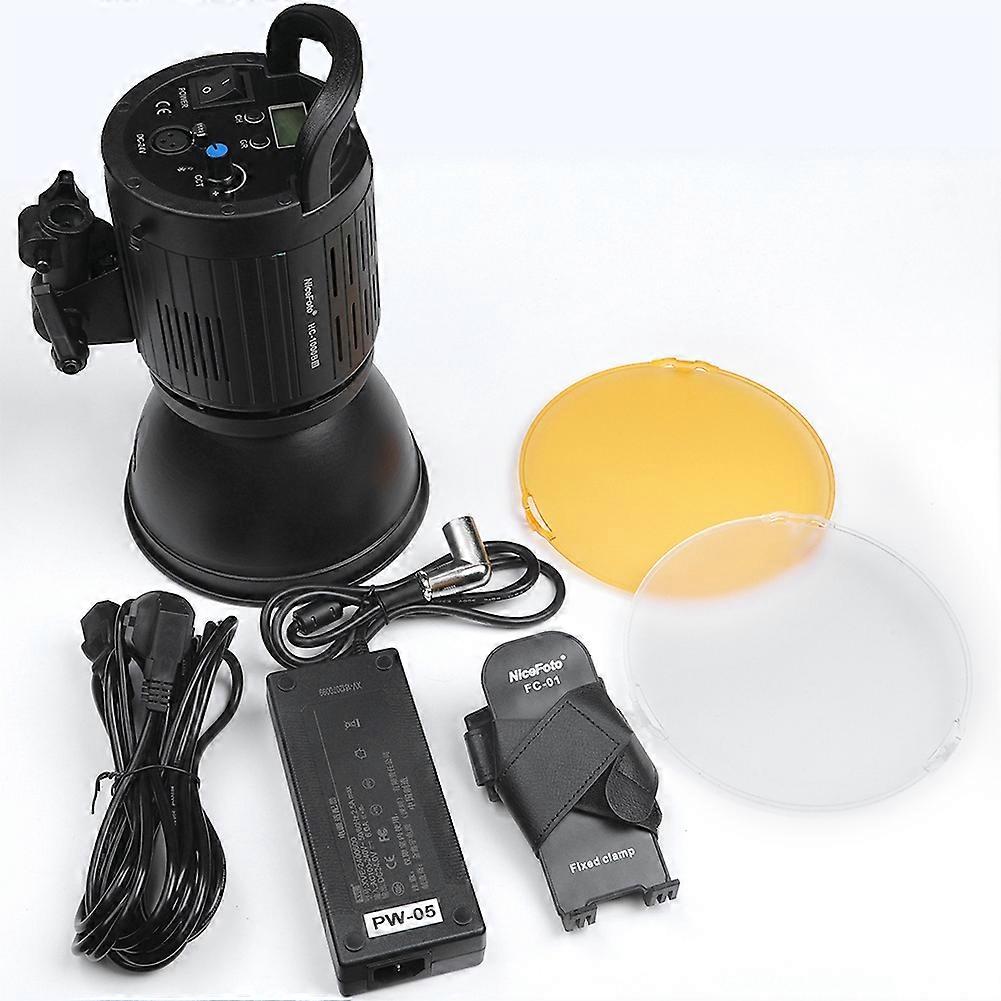 NiceFoto HC 1000BⅡ LED Video Light 3200K/5500K 100W CRI 95+ for Bowens Mount 100-240V US Plug
