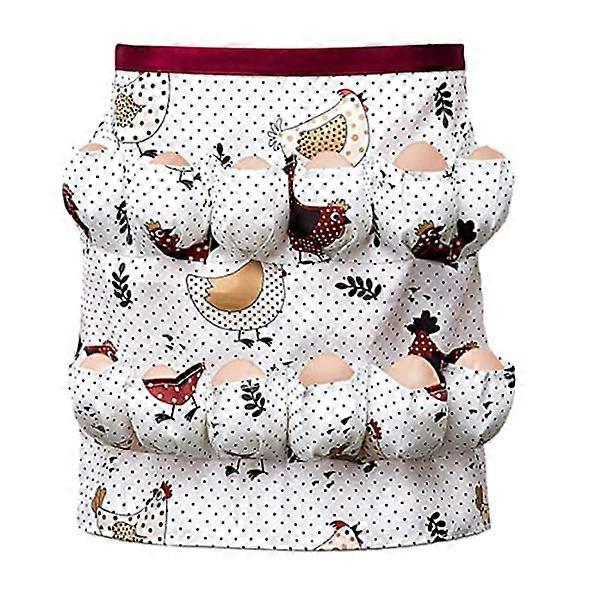 Egg Gathering Apron with Multiple Pockets, Poultry Egg Holder, Durable Egg Harvest Work Apron for Home and Farm