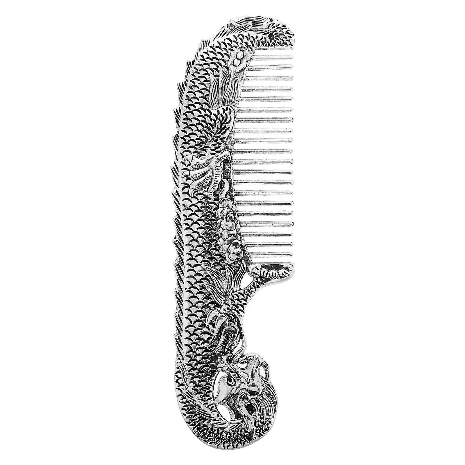 Vintage Hair Styling Comb With Scalp Massage Function In Elegant Silver Alloy 1Set