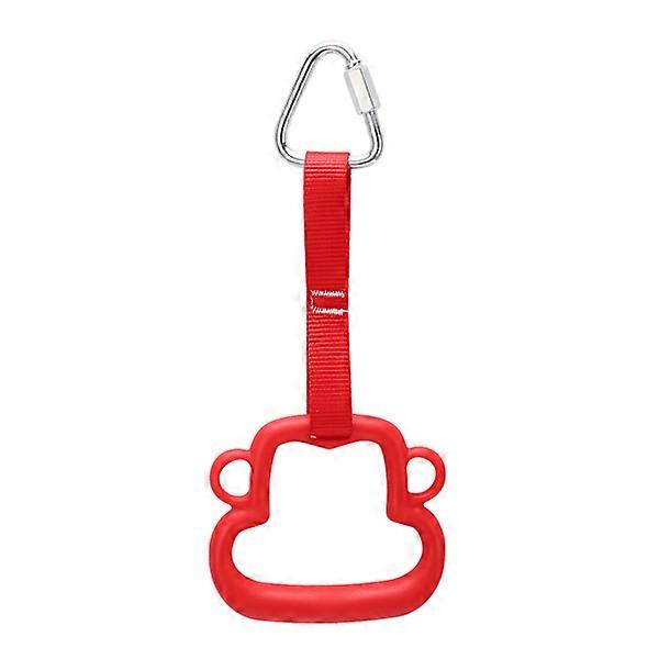 خاتم الجمباز للأطفال ABS نمط حلقة سحب مع حزام معدات التسلق في الهواء الطلق أحمر