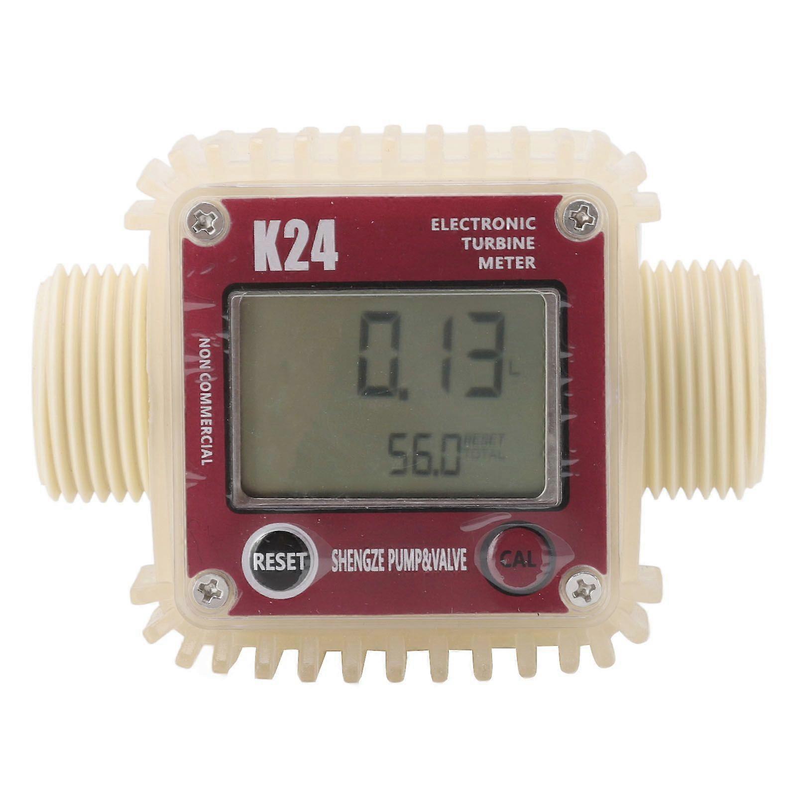 Digitale turbine-flowmeter 20BAR, hoge nauwkeurigheid LCD-display, G1 buitendraad, digitale brandstofflowmeter met 4 meeteenheden