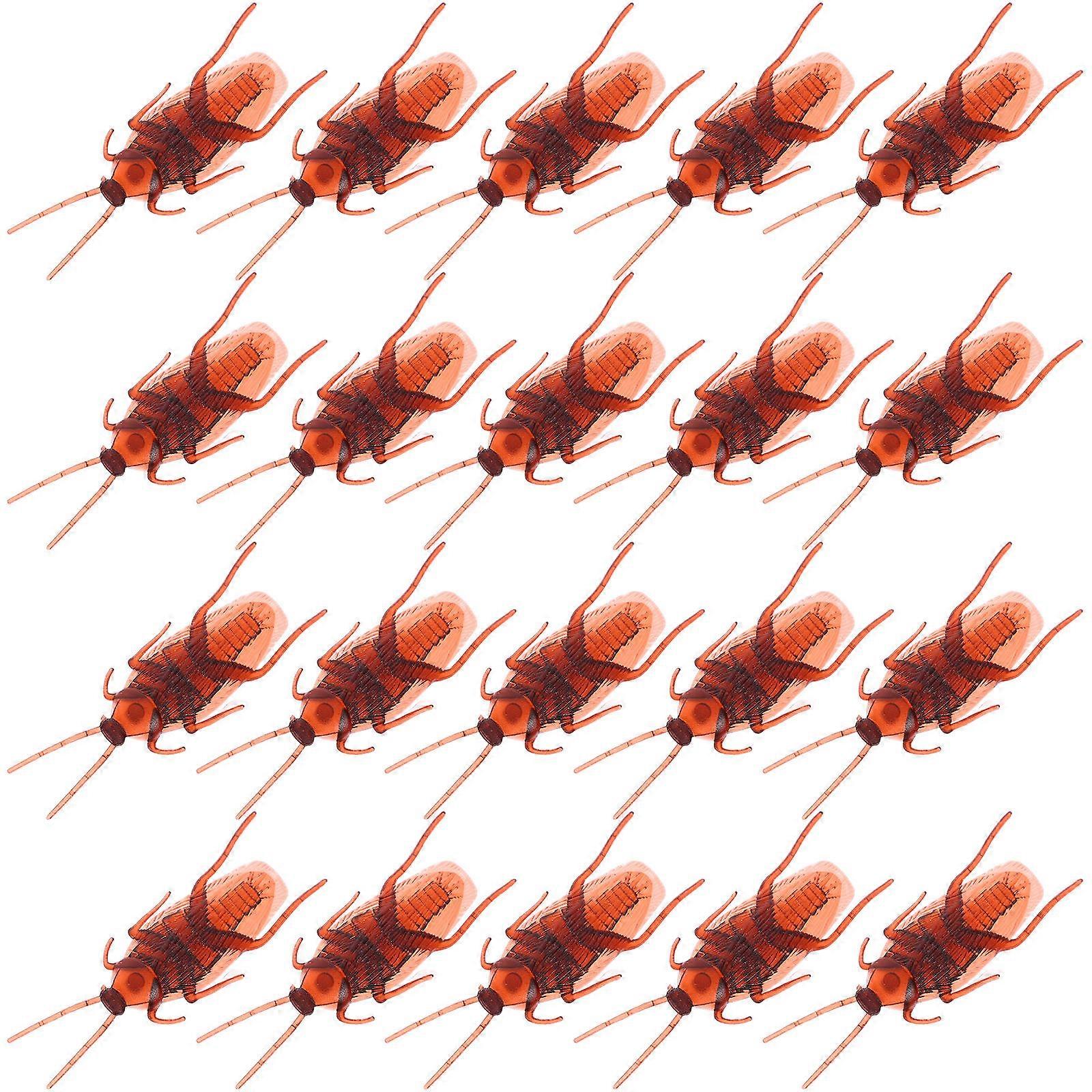 60pcs Realistic Plastic Bugs for Halloween Novelty Prank Look Alive Brown