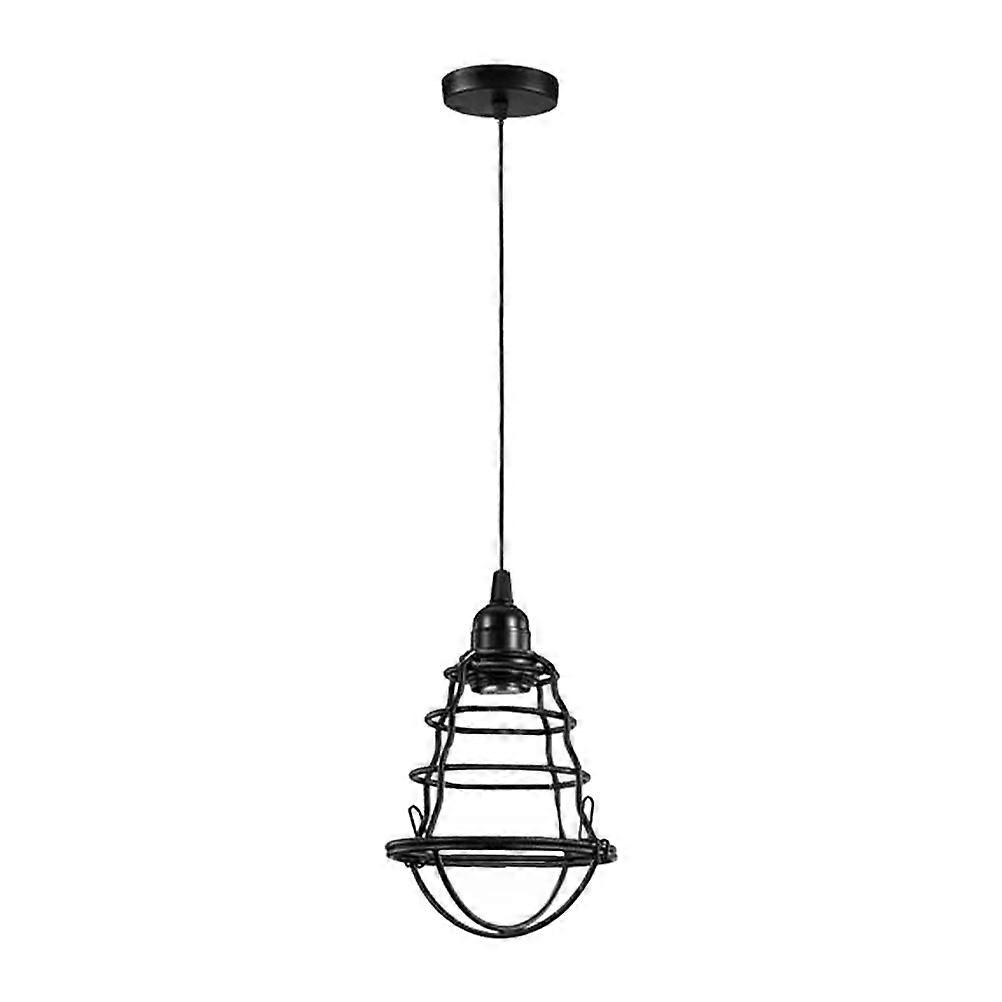 Industrial Style Hanging Light Black Iron Ceiling Lamp for Indoor Use 6.7 Inches