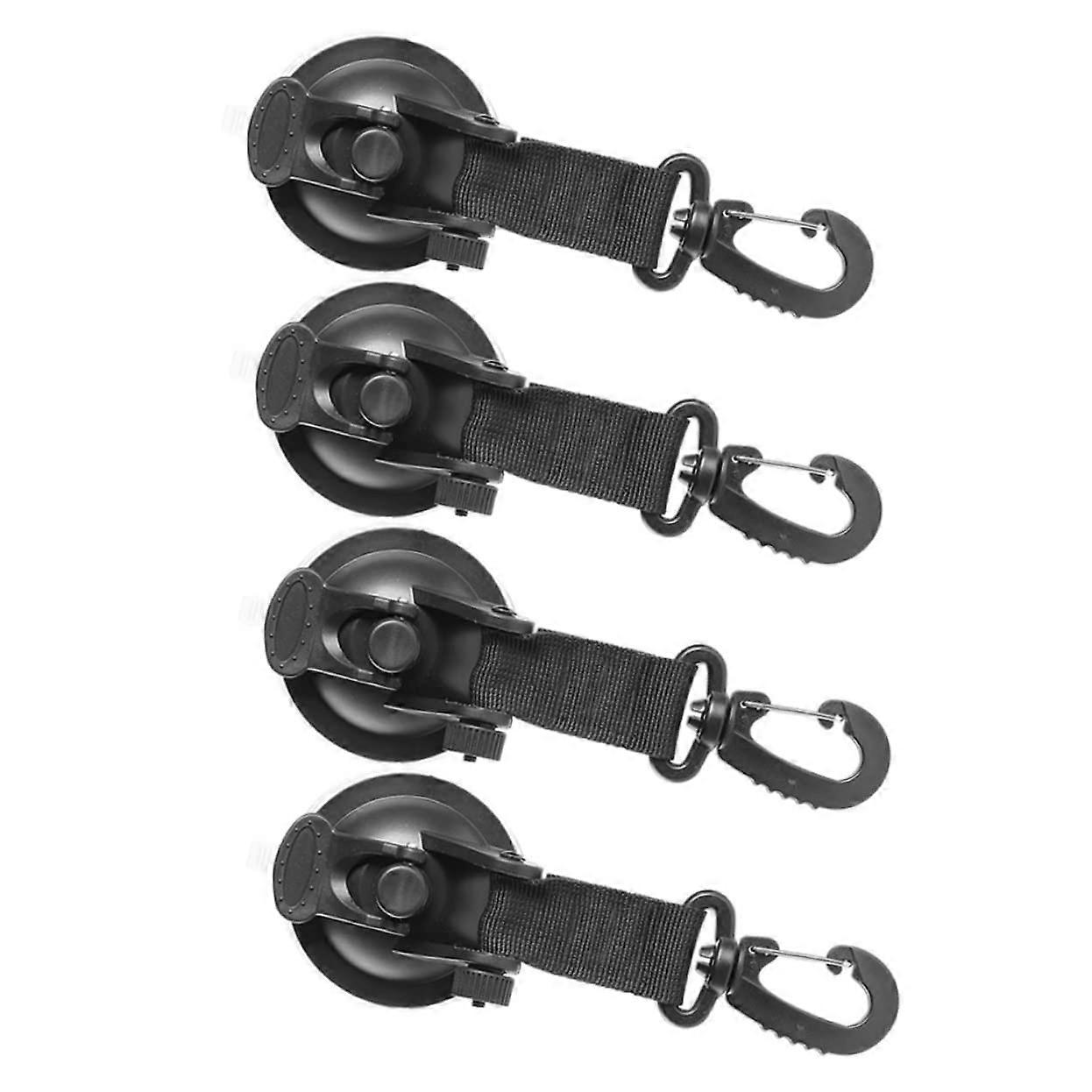 4 Pieces Outdoor Suction Cup Hooks, Strong Vacuum Hooks for Car and Tent, for Camping and Outdoor Activities, Reusable and Easy to Install.