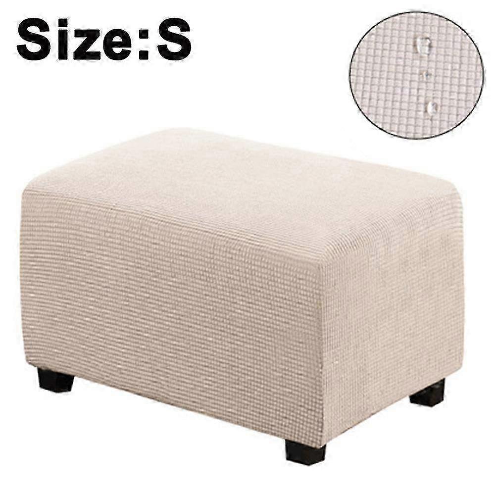 Soft Rectangular Stretch Ottoman Cover & Furniture Protector - Elastic Bottom Slipcover for Storage Stool & Home Decor