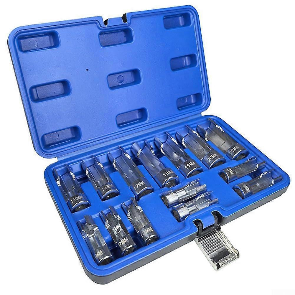 Flare Nut Socket Set with Mobile Phone Portable Case, Slotted Socket Design, Chrome Vanadium Steel.