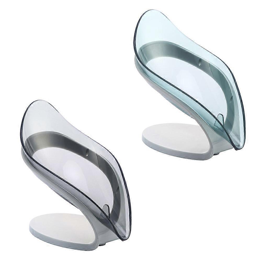 Here's a polished and professional product description for your **2pcs Leaf Shaped Soap Shelf With Suction Cups Draining Soap Holder Rack**:
###