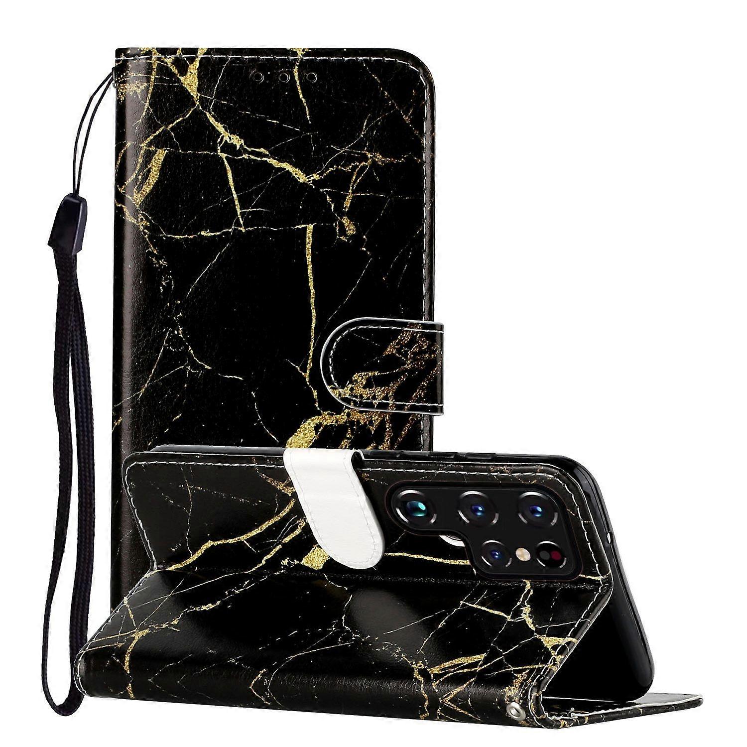 Marble Pattern PU Phone Case For Samsung Galaxy S22 Ultra 5G